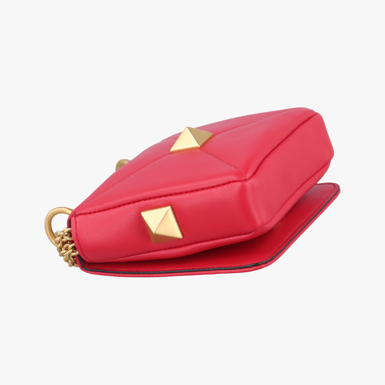 Galvani Roman Stud Flap Red Leather ICチップ