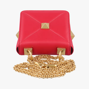 Galvani Roman Stud Flap Red Leather ICチップ