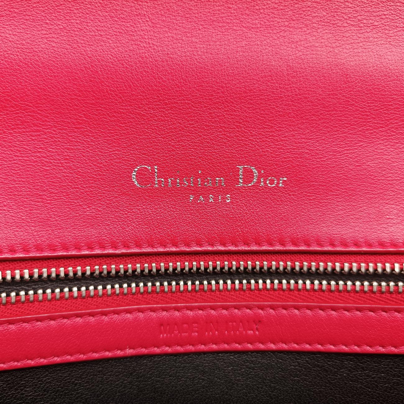 Pre-owned Christian Dior Patch Diorama Red×Multicolor Leather  shoulderbag | stylenewstar