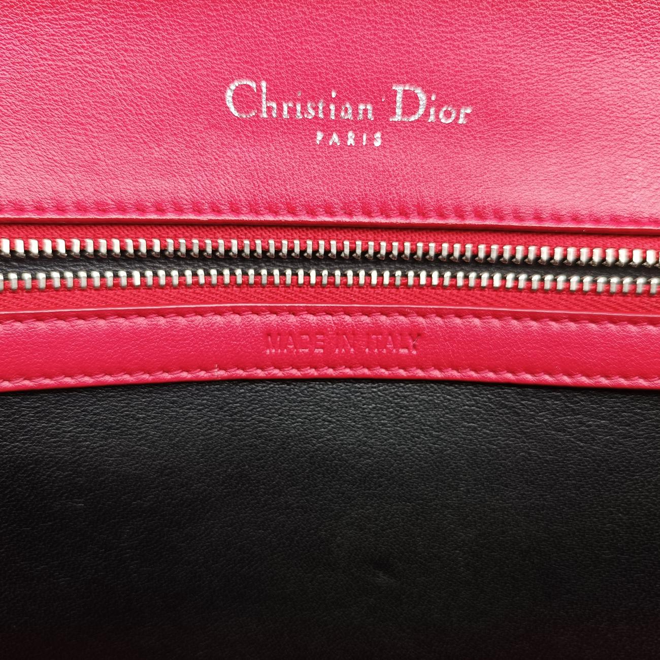Pre-owned Christian Dior Patch Diorama Red×Multicolor Leather  shoulderbag | stylenewstar