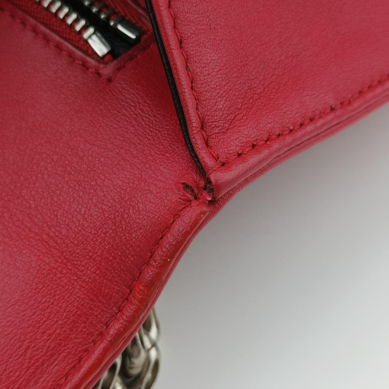 Pre-owned Christian Dior Patch Diorama Red×Multicolor Leather  shoulderbag | stylenewstar