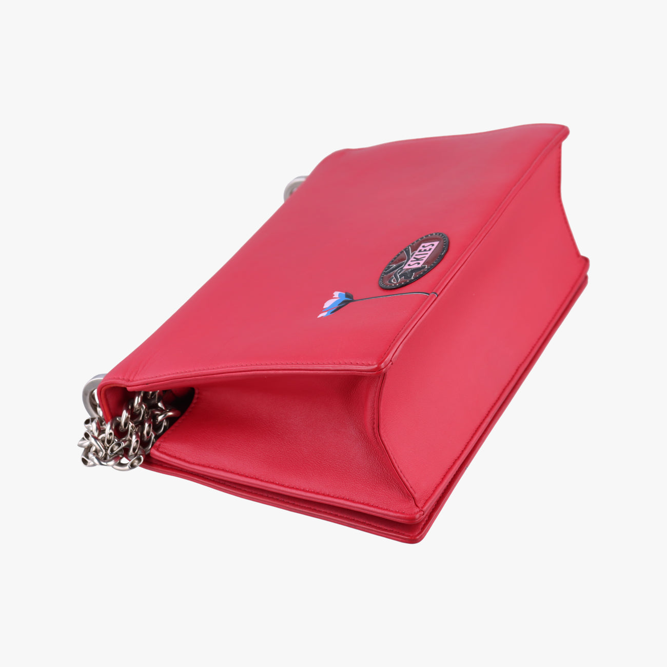 Pre-owned Christian Dior Patch Diorama Red×Multicolor Leather  shoulderbag | stylenewstar