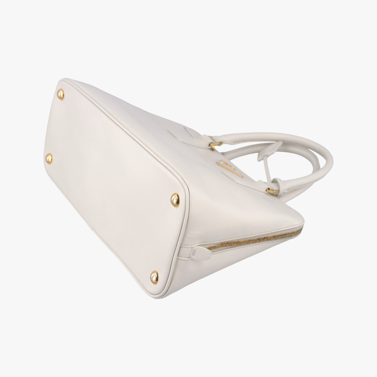 Pre-owned Prada Large Promenade Satchel White SAFFIANO Leather BL0837 shoulderbag | stylenewstar