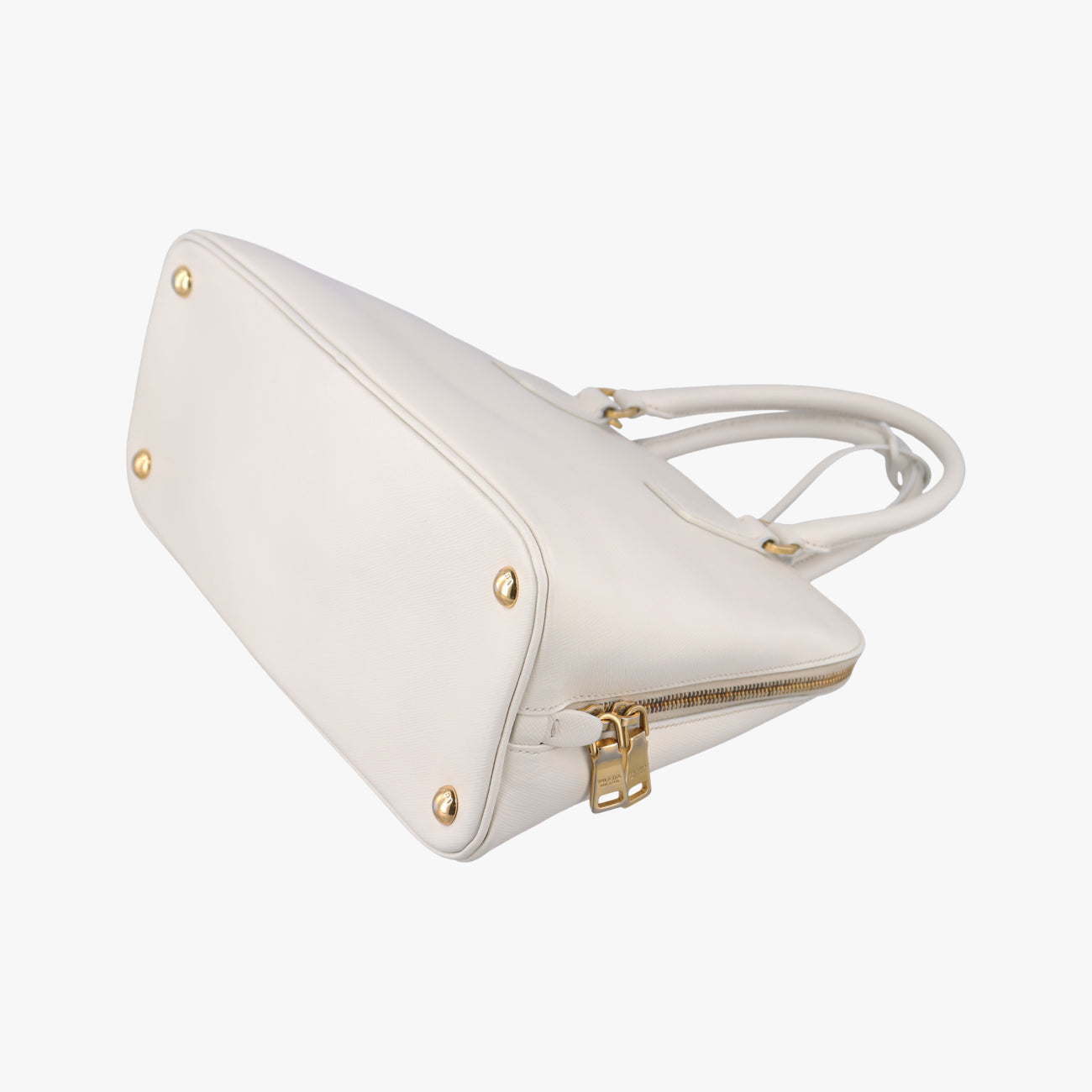 Pre-owned Prada Large Promenade Satchel White SAFFIANO Leather BL0837 shoulderbag | stylenewstar