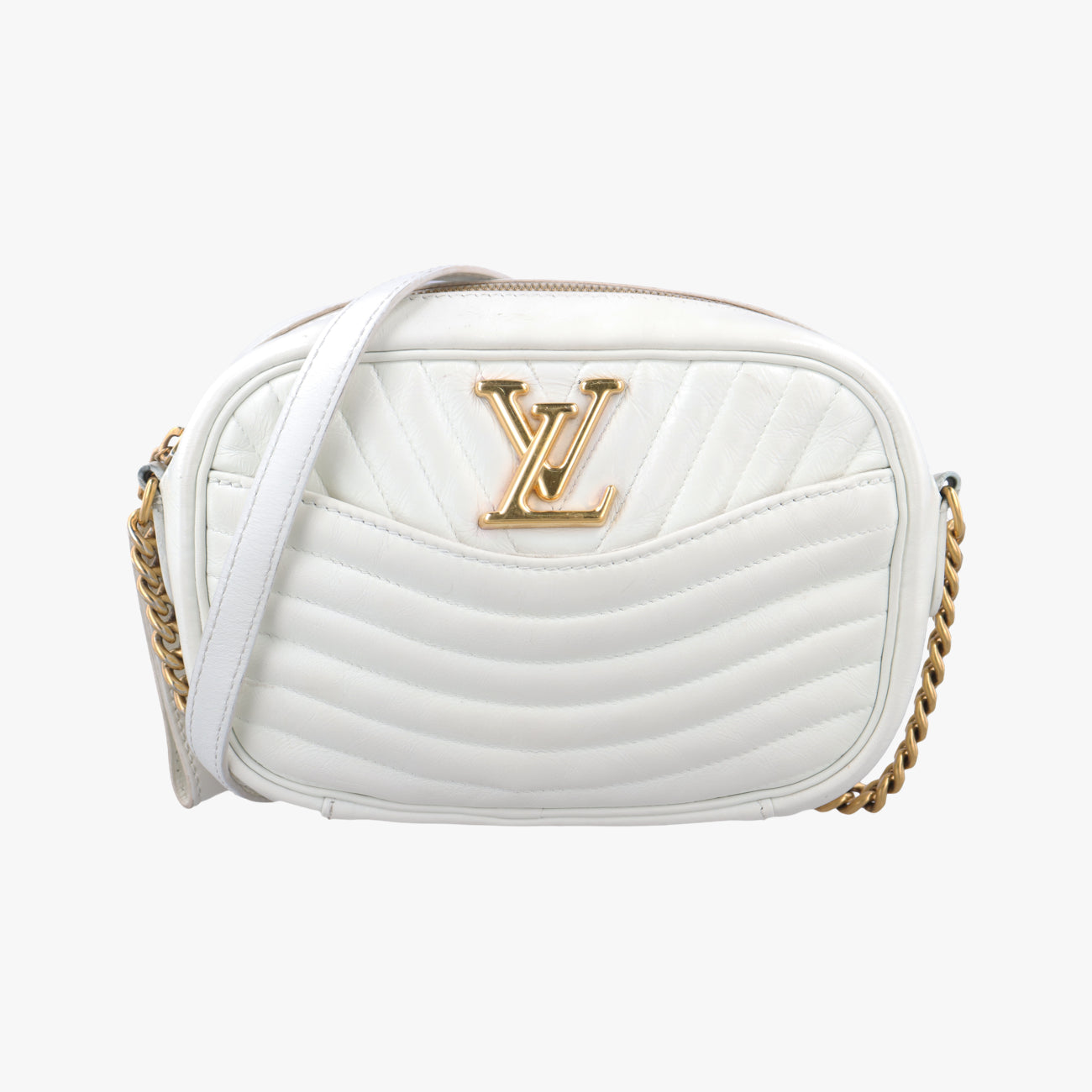 Secondhand Louis Vuitton New Wave Camera White Leather M53863 shoulderbag | stylenewstar