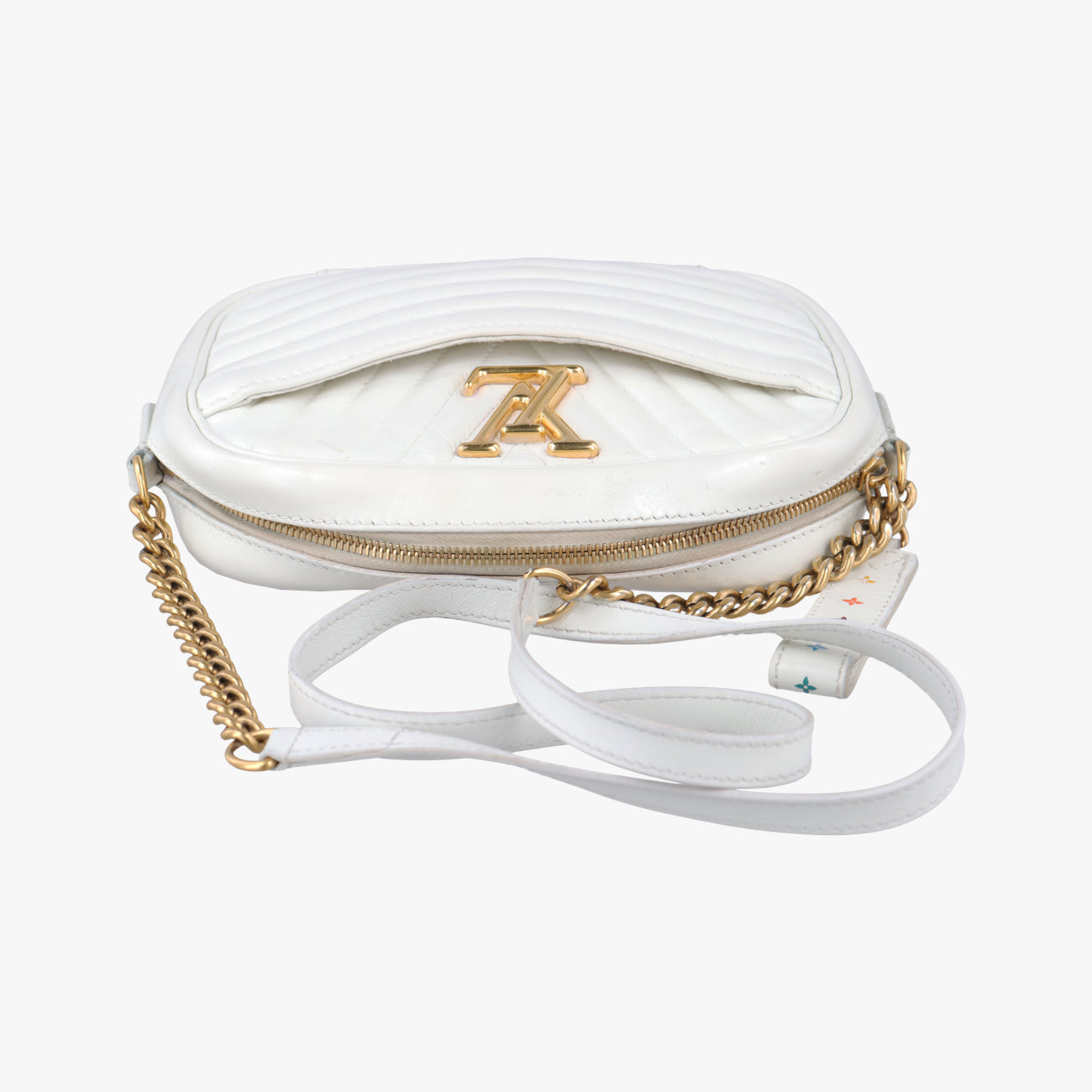 Secondhand Louis Vuitton New Wave Camera White Leather M53863 shoulderbag | stylenewstar