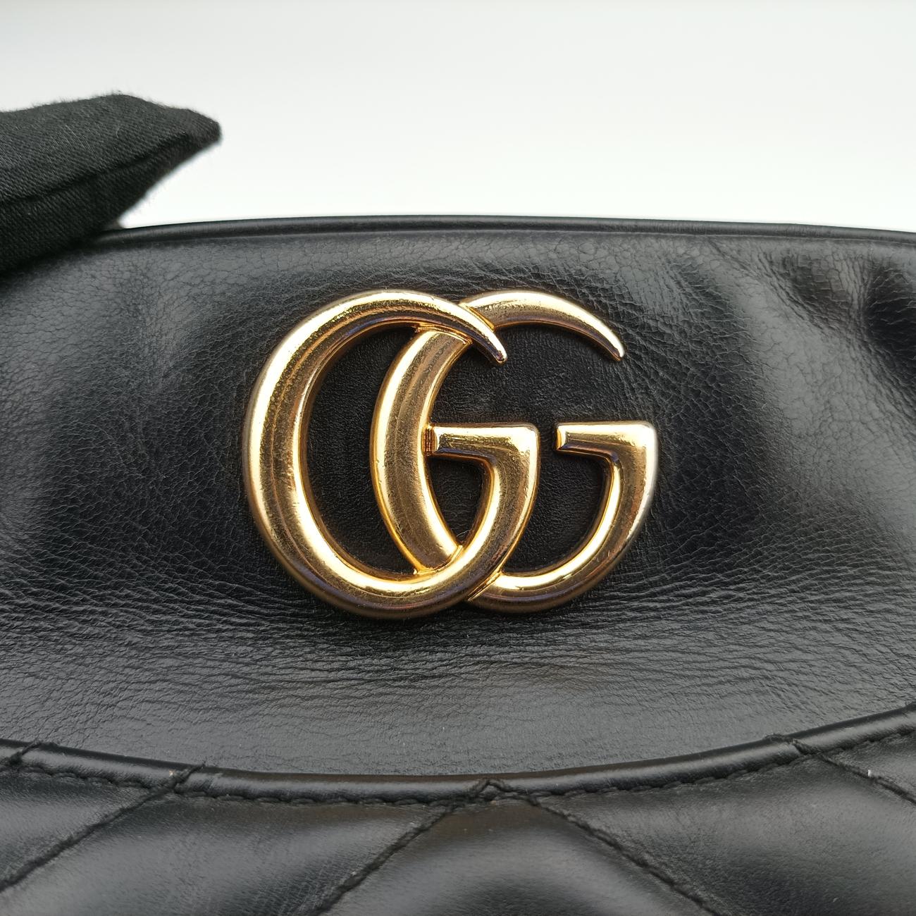 Pre-owned Gucci GG Marmont Black Leather 443499 shoulderbag | stylenewstar