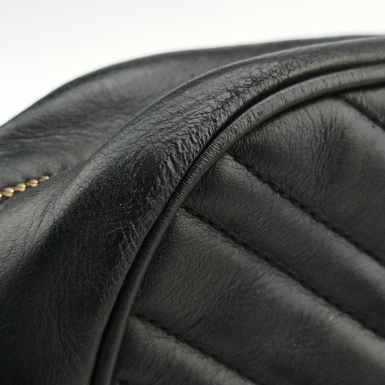 Pre-owned Gucci GG Marmont Black Leather 443499 shoulderbag | stylenewstar