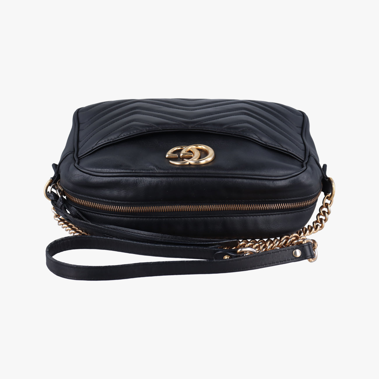Pre-owned Gucci GG Marmont Black Leather 443499 shoulderbag | stylenewstar