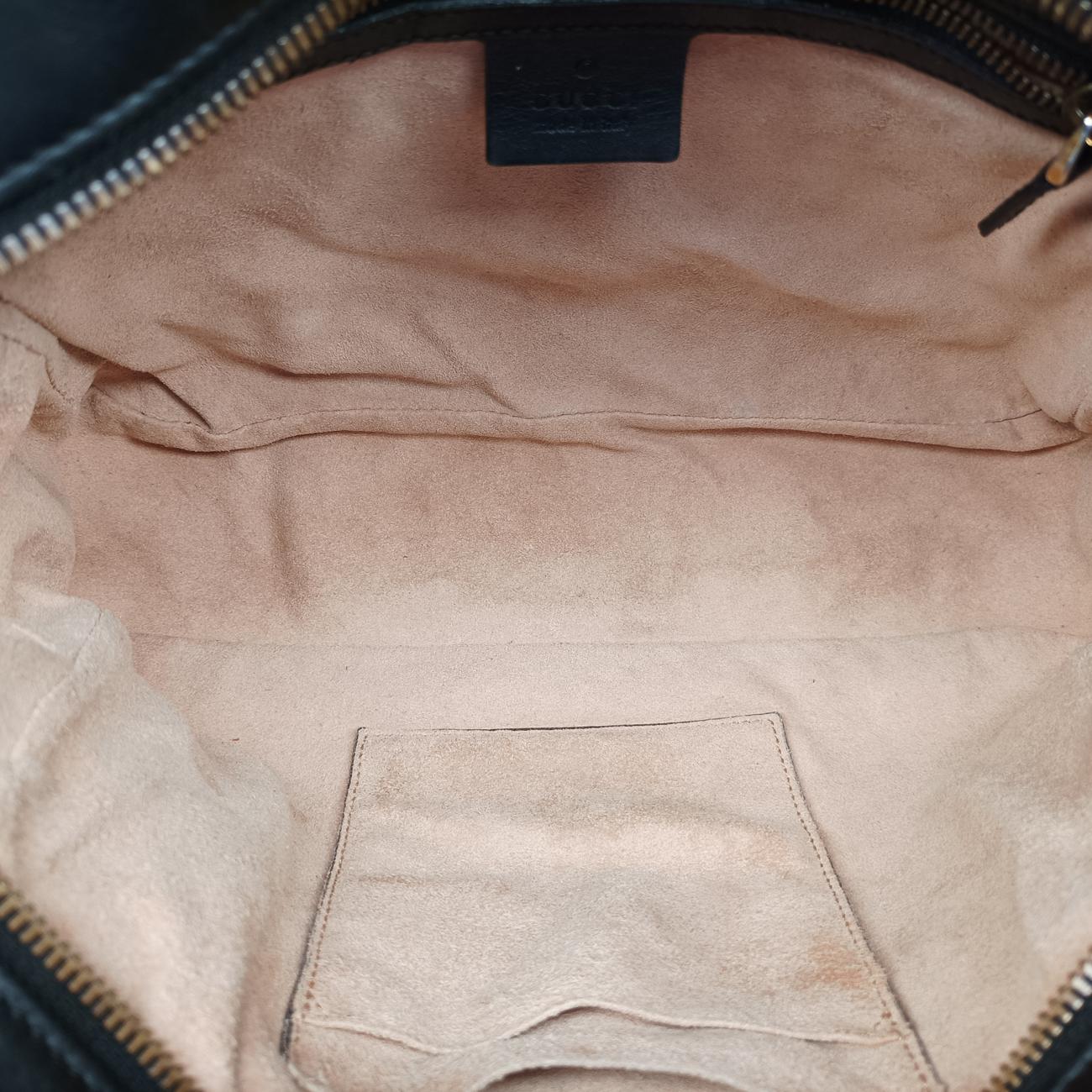 Pre-owned Gucci GG Marmont Black Leather 443499 shoulderbag | stylenewstar