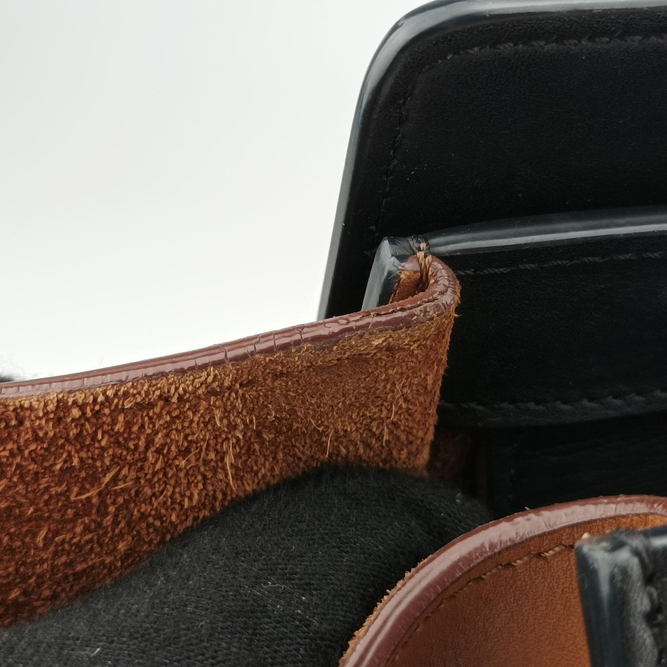 Pre-owned Celine Luggage Micro shopper Blue×Black×Beige Leather  handbag | stylenewstar