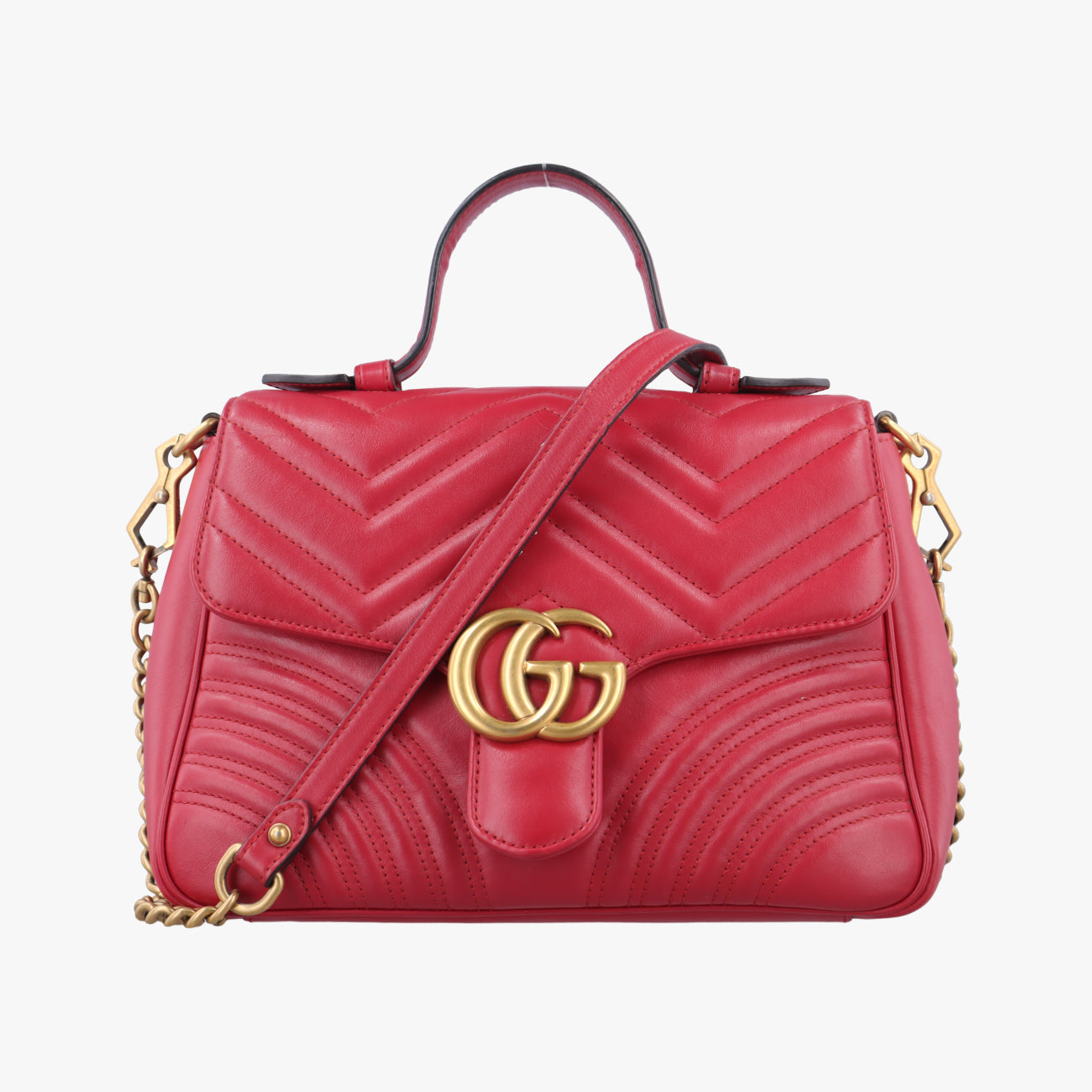 Vintage Gucci GG Marmont Red Leather 498110 shoulderbag | stylenewstar