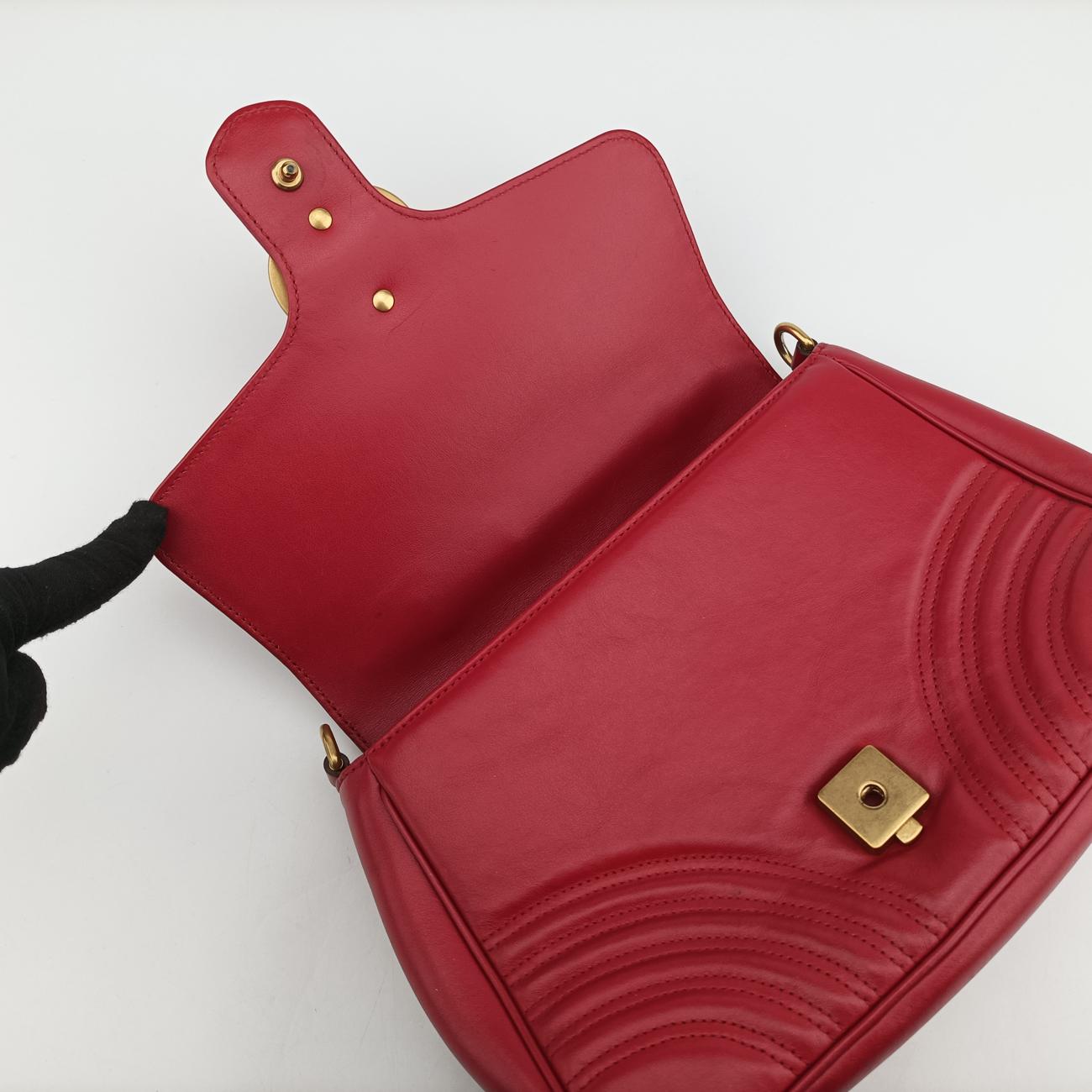 Vintage Gucci GG Marmont Red Leather 498110 shoulderbag | stylenewstar