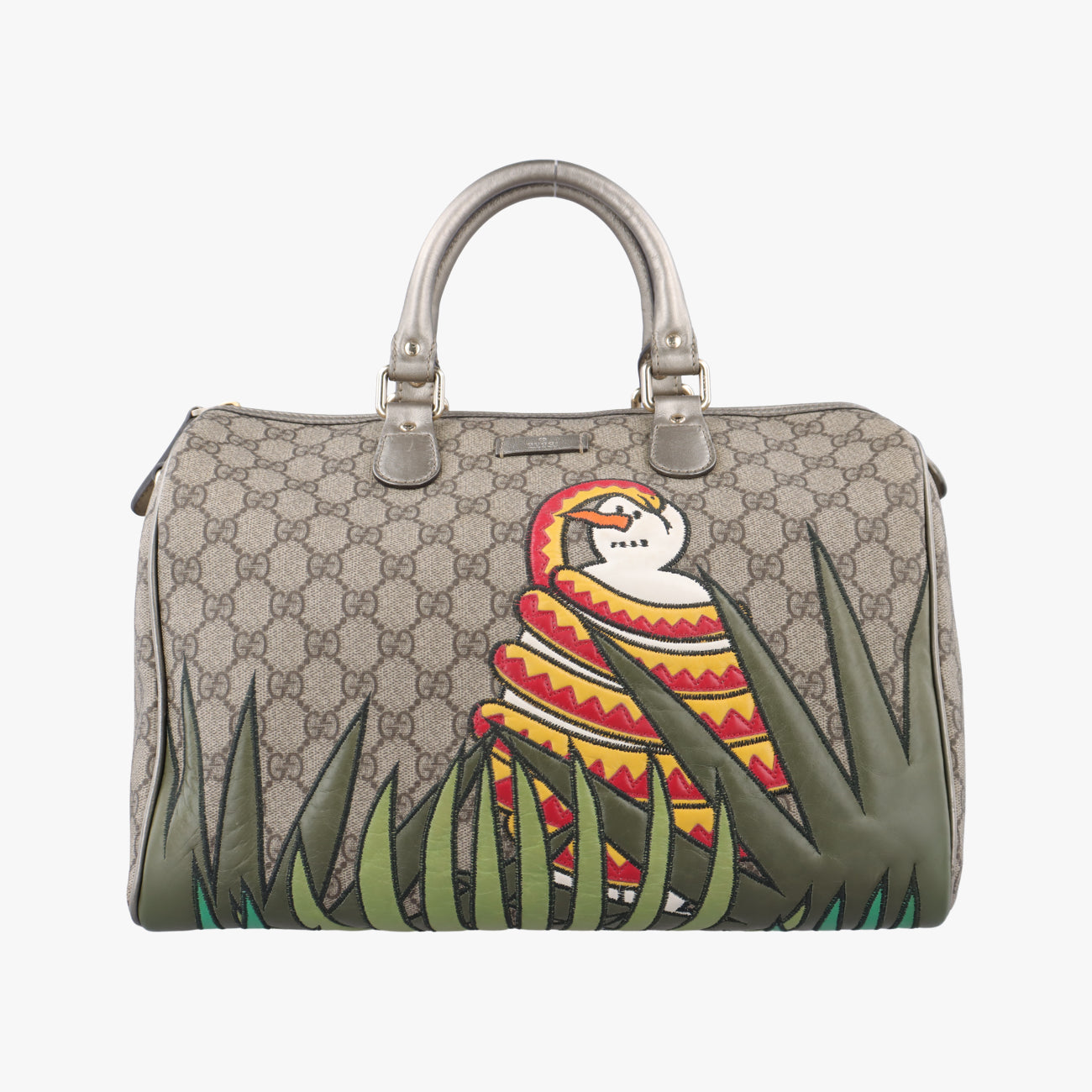 Pre-owned Gucci UNICEF Joy Beige×Green×multicolor PVC coated canvas 189895 handbag | stylenewstar