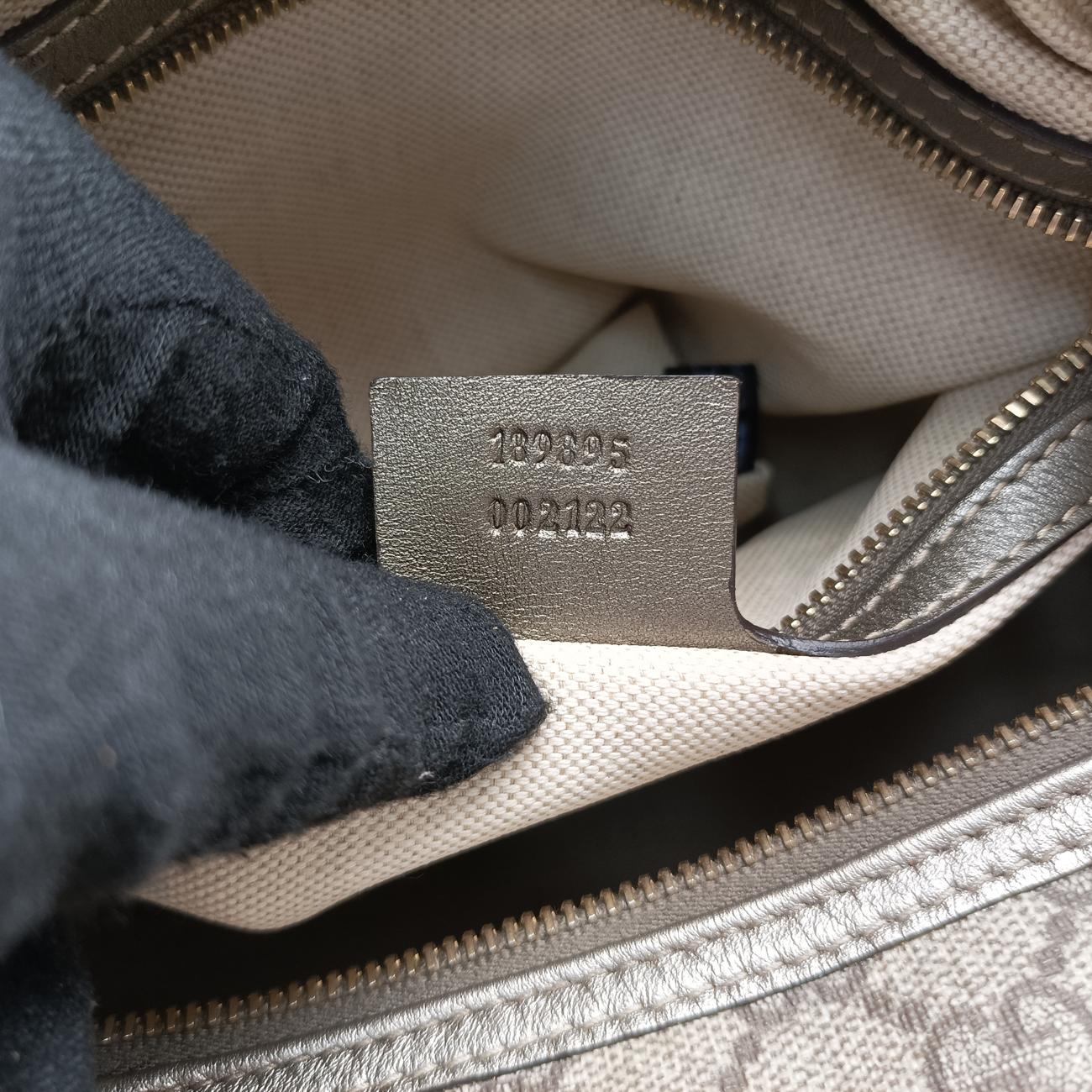 Pre-owned Gucci UNICEF Joy Beige×Green×multicolor PVC coated canvas 189895 handbag | stylenewstar