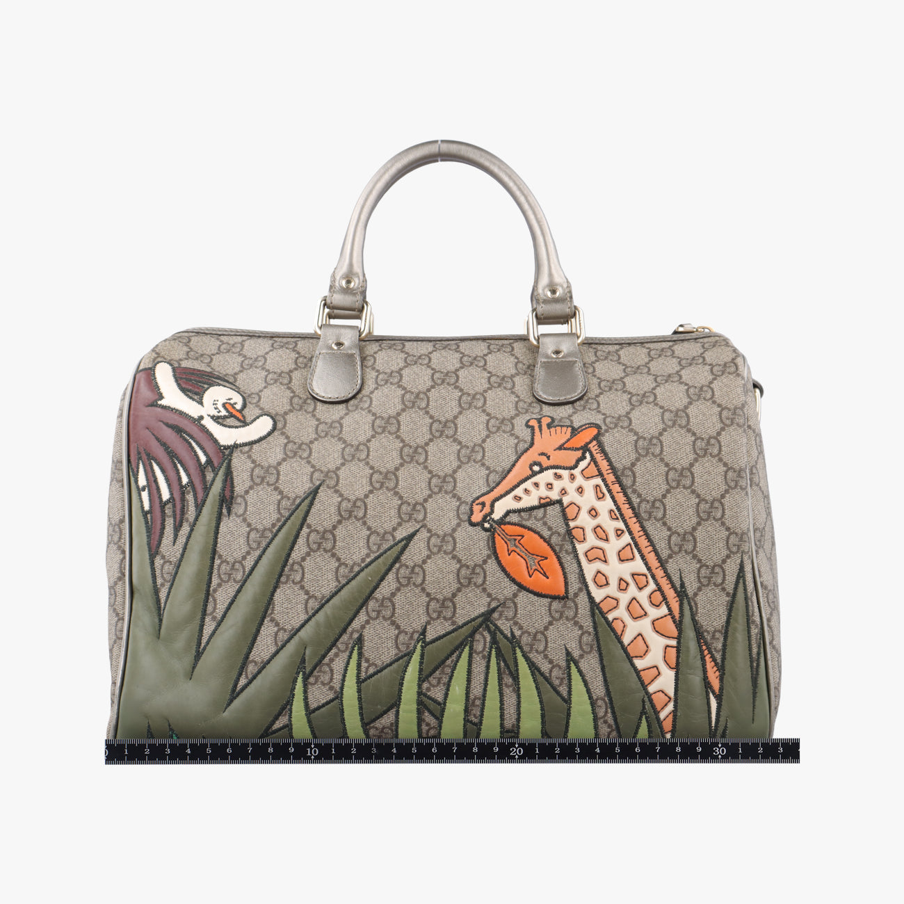 Pre-owned Gucci UNICEF Joy Beige×Green×multicolor PVC coated canvas 189895 handbag | stylenewstar