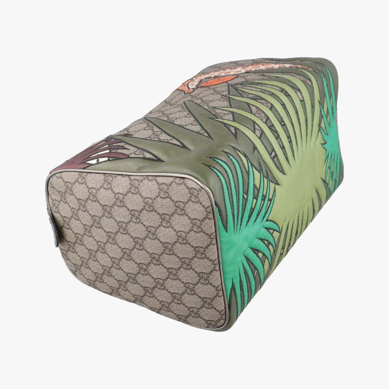 Pre-owned Gucci UNICEF Joy Beige×Green×multicolor PVC coated canvas 189895 handbag | stylenewstar