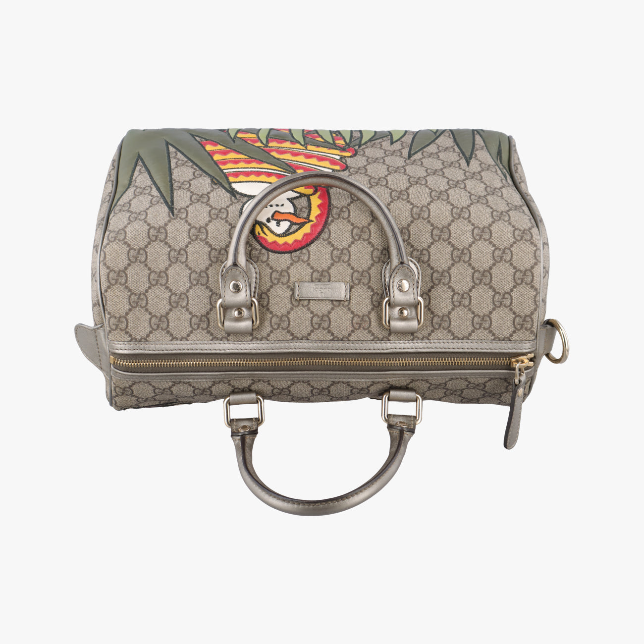 Pre-owned Gucci UNICEF Joy Beige×Green×multicolor PVC coated canvas 189895 handbag | stylenewstar