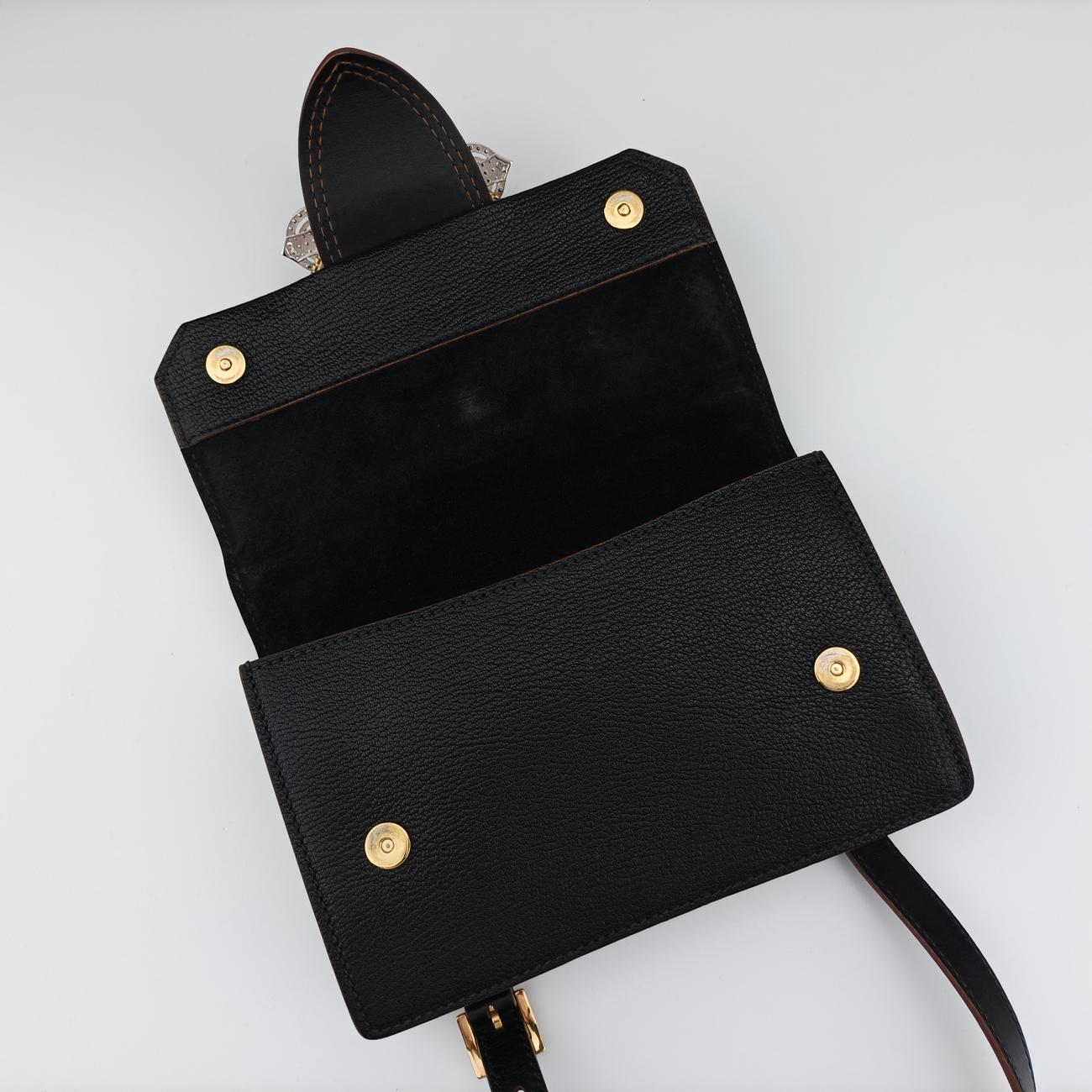 Secondhand Miu Miu Miu Lady Black Leather  shoulderbag | stylenewstar