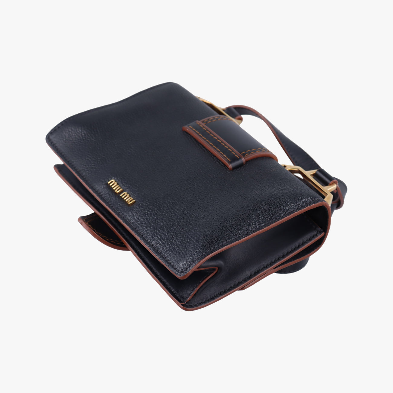 Secondhand Miu Miu Miu Lady Black Leather  shoulderbag | stylenewstar