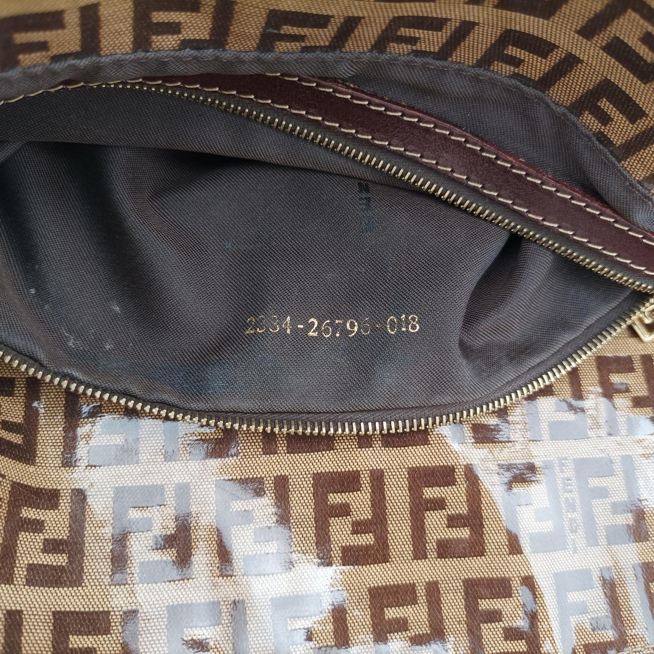 Pre-owned Fendi Baguette Brown PVC coated canvas 26796 handbag | stylenewstar