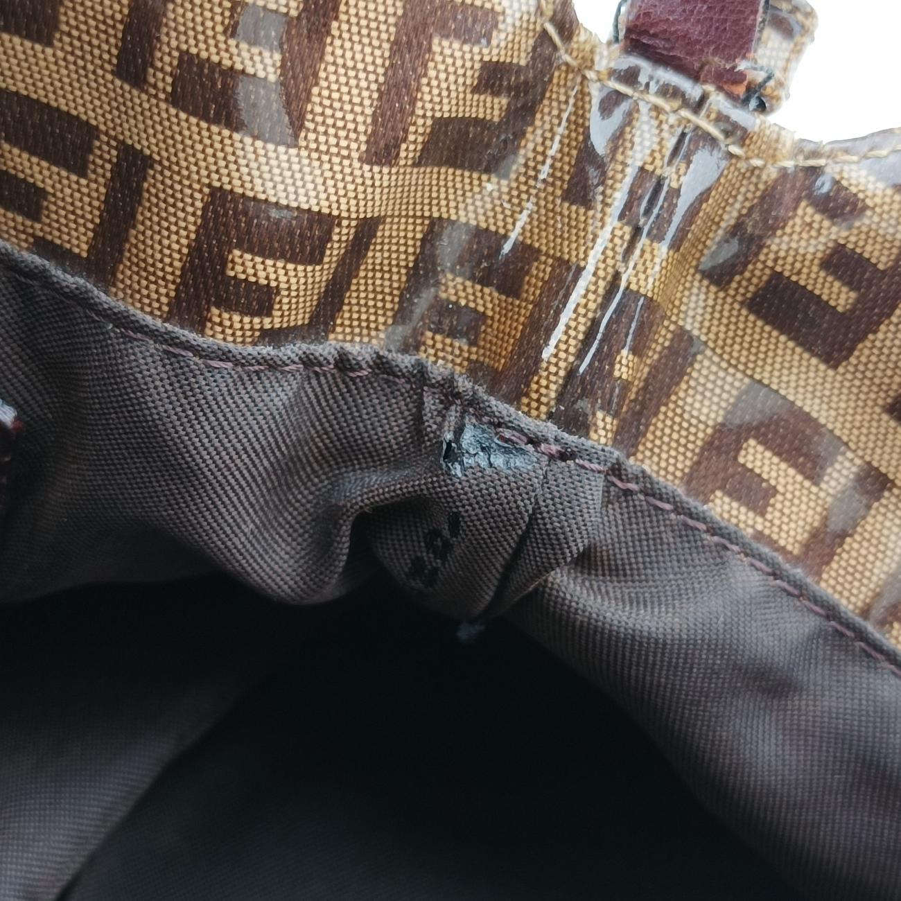 Pre-owned Fendi Baguette Brown PVC coated canvas 26796 handbag | stylenewstar