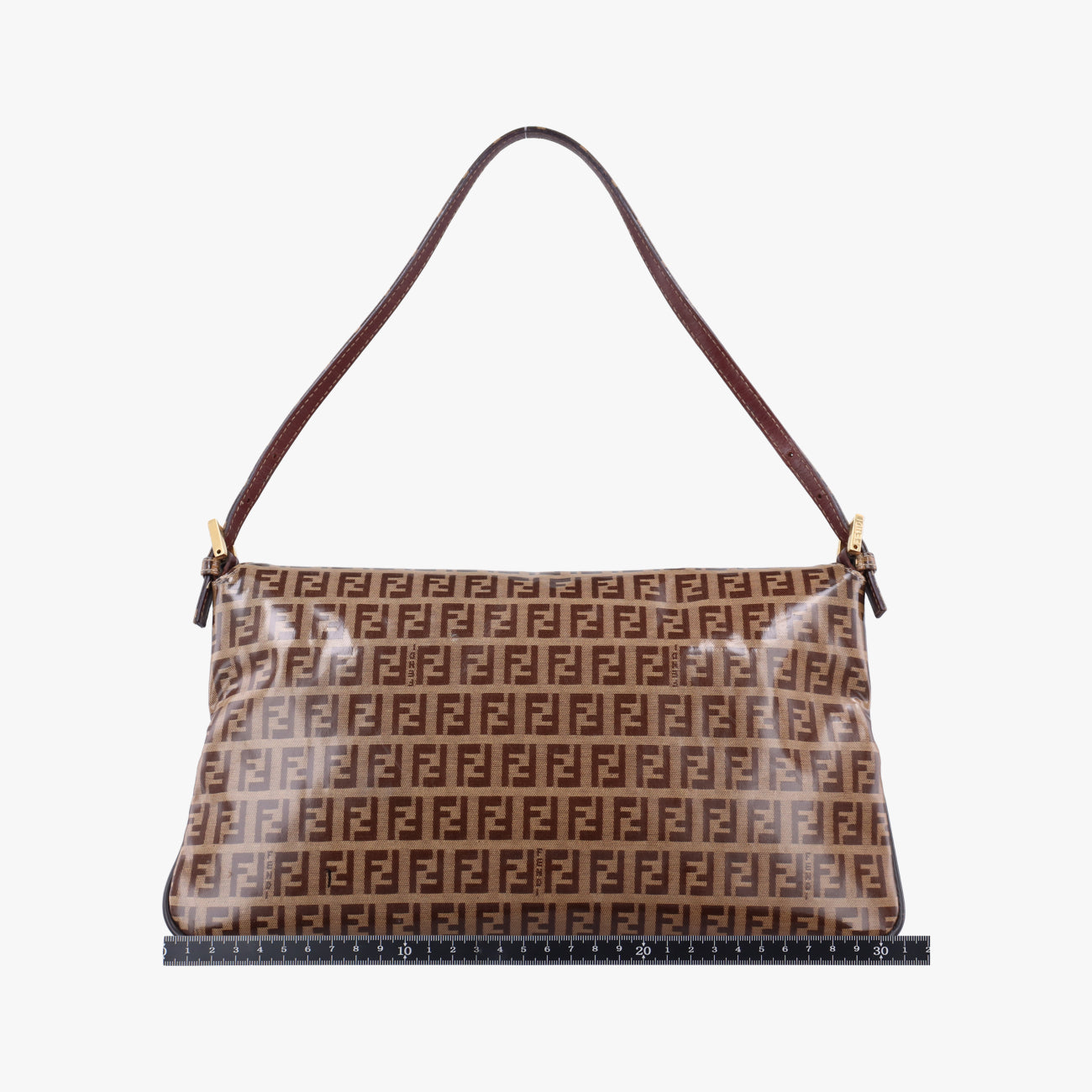 Pre-owned Fendi Baguette Brown PVC coated canvas 26796 handbag | stylenewstar