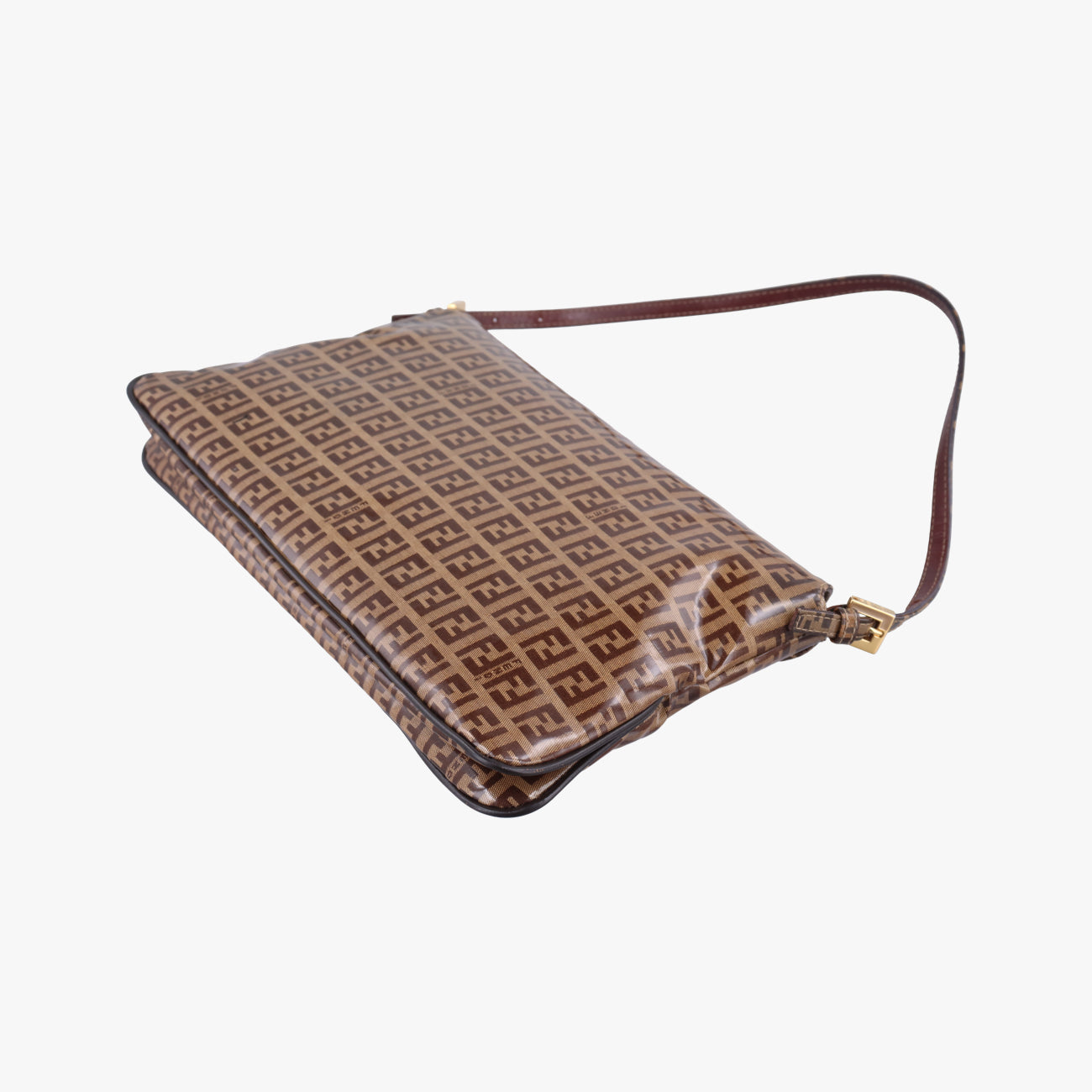 Pre-owned Fendi Baguette Brown PVC coated canvas 26796 handbag | stylenewstar