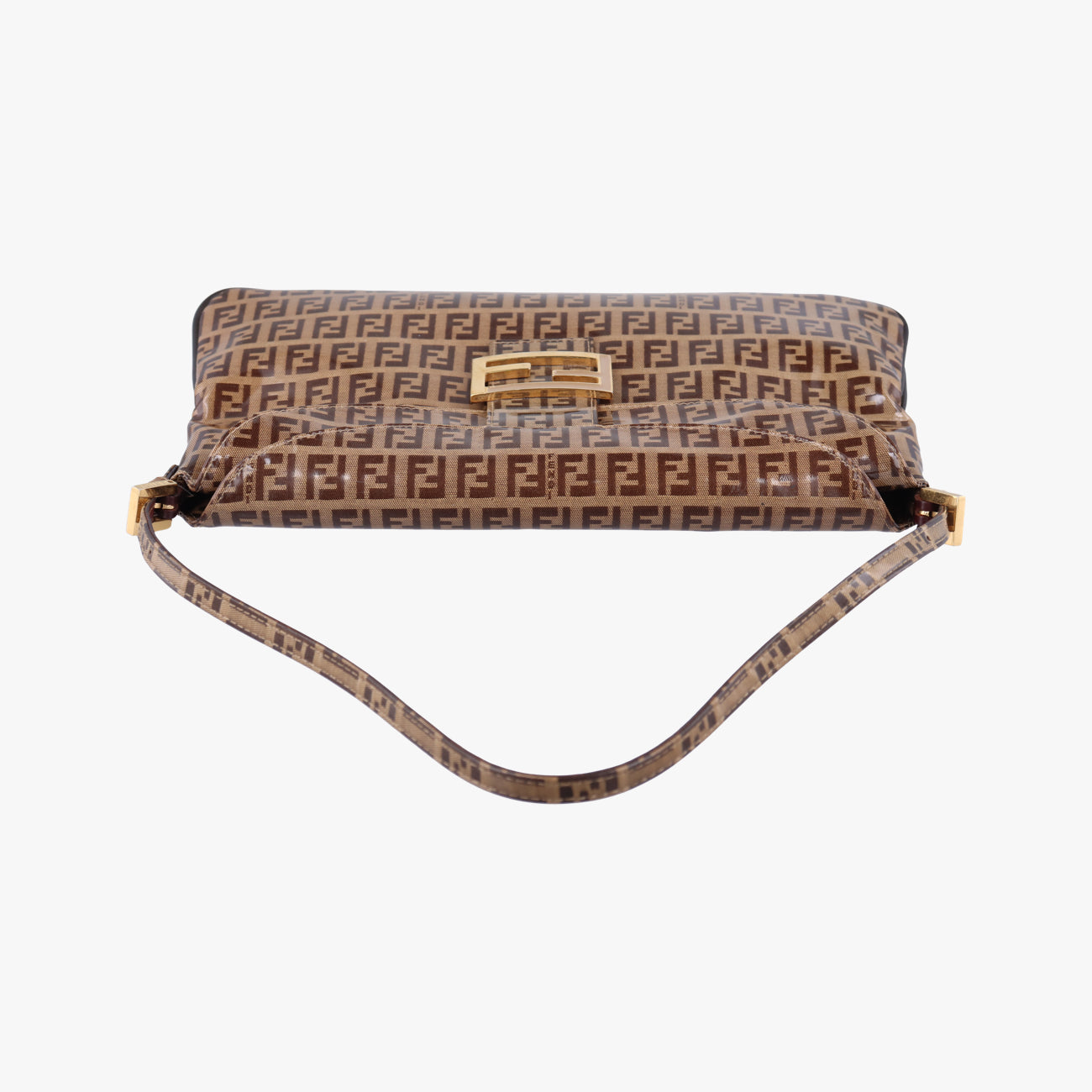 Pre-owned Fendi Baguette Brown PVC coated canvas 26796 handbag | stylenewstar