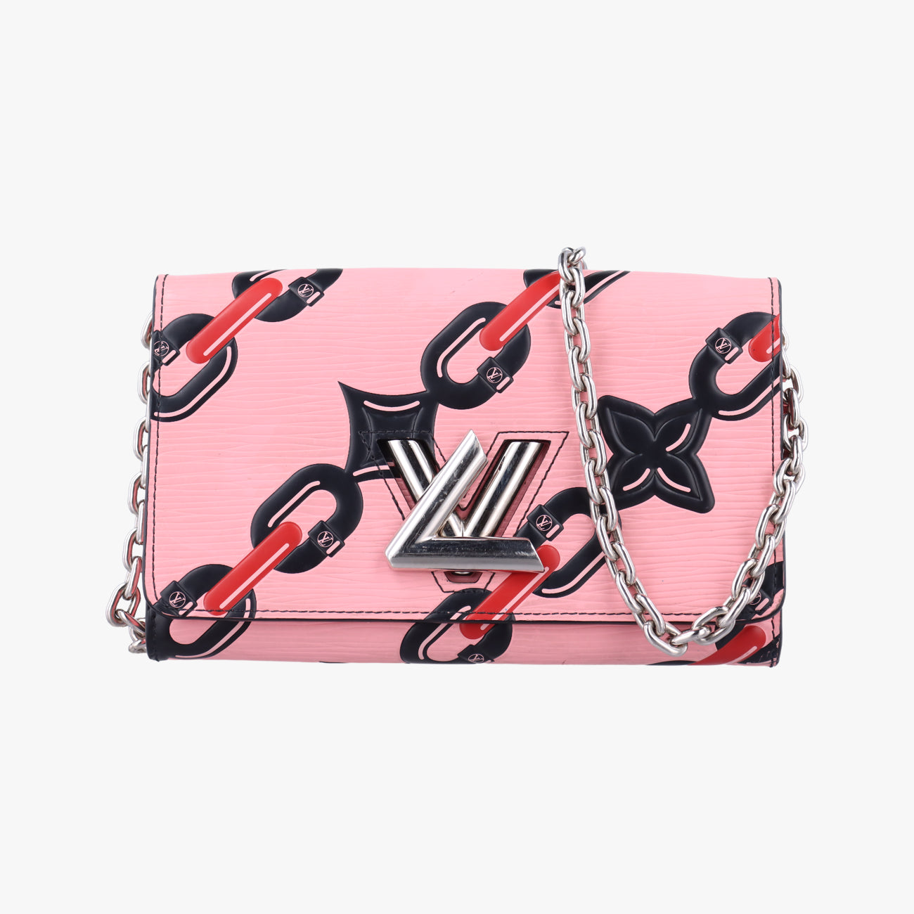 Pre-owned Louis Vuitton Portefeuille Twist Pink x Red x Black Epi M67227 shoulderbag | stylenewstar