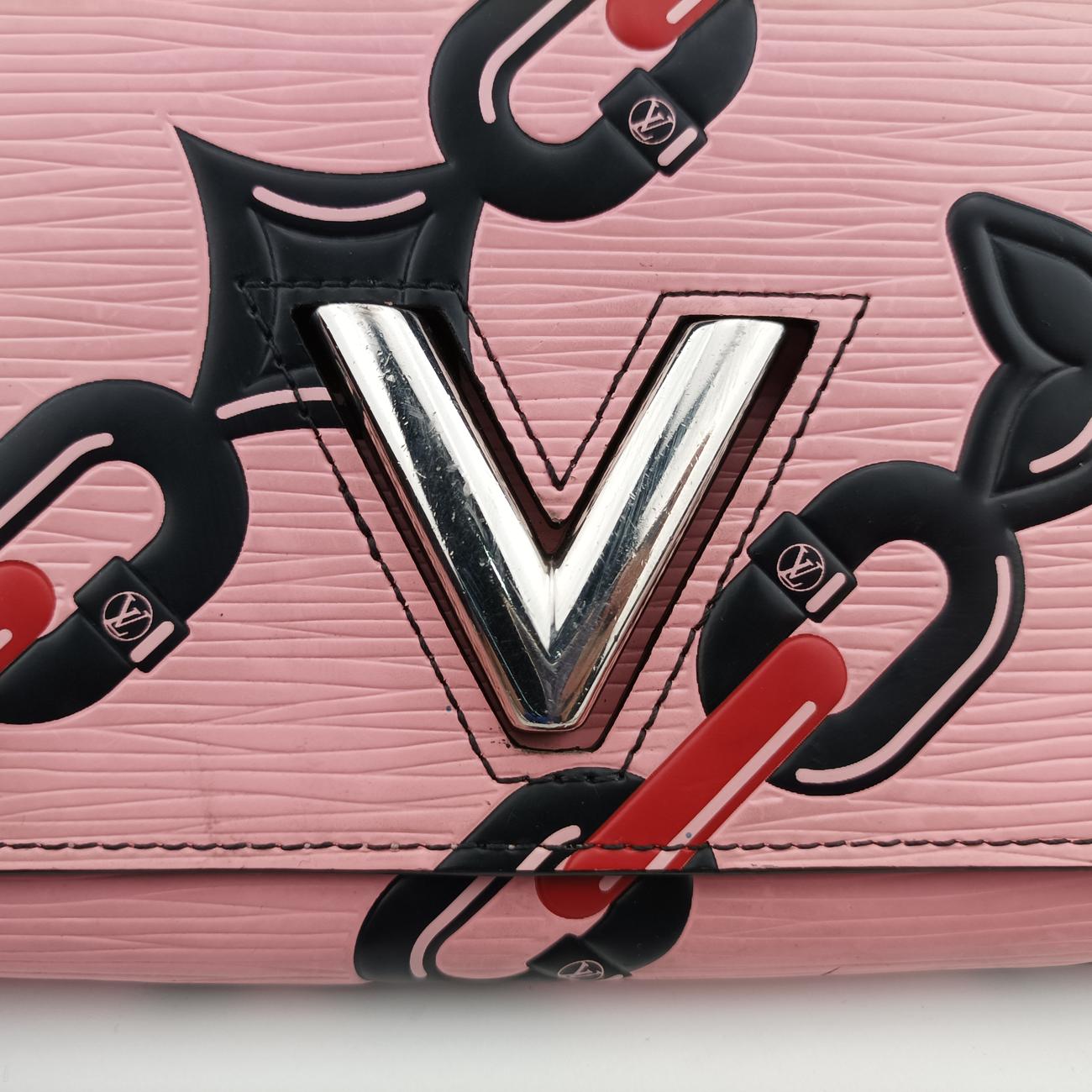 Pre-owned Louis Vuitton Portefeuille Twist Pink x Red x Black Epi M67227 shoulderbag | stylenewstar