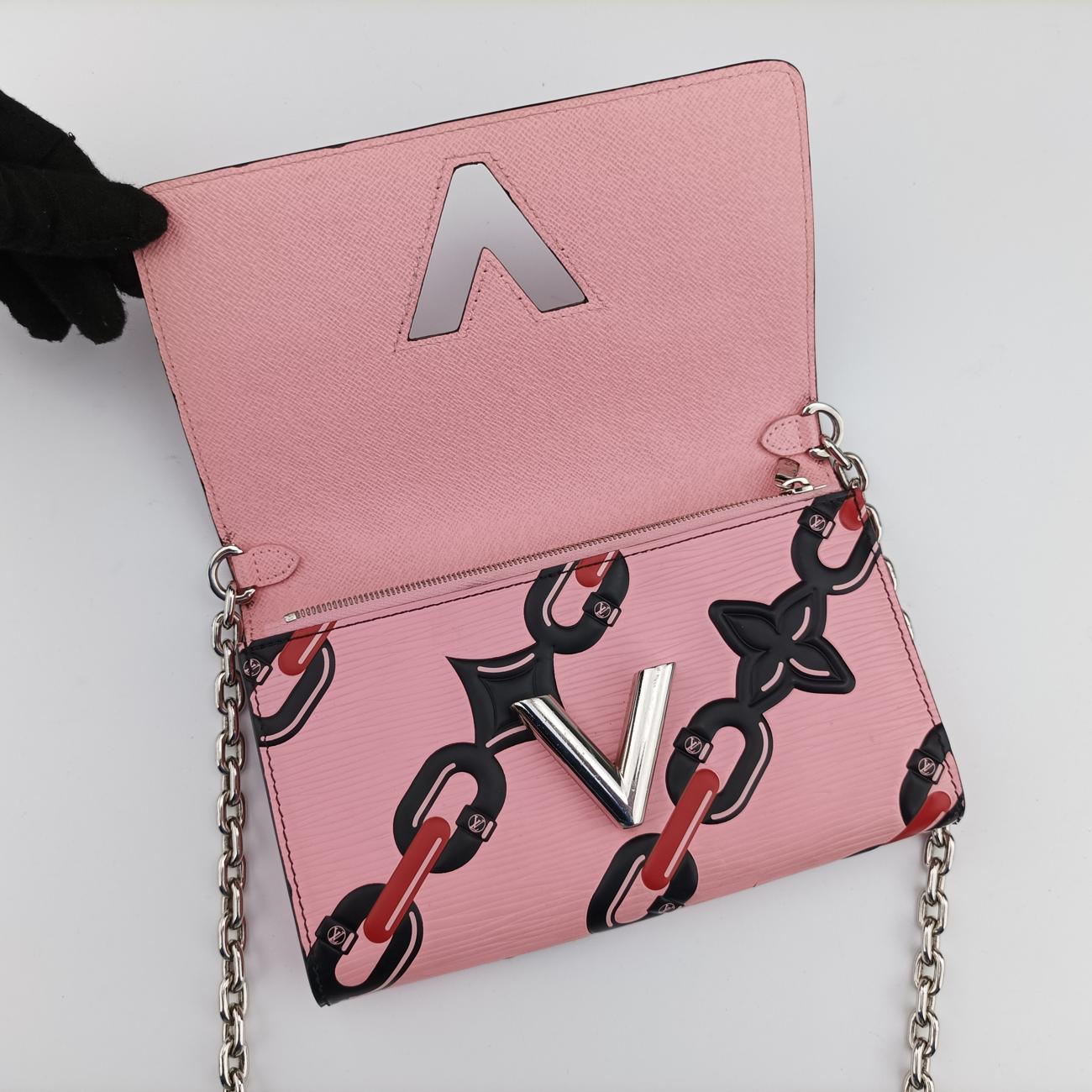 Pre-owned Louis Vuitton Portefeuille Twist Pink x Red x Black Epi M67227 shoulderbag | stylenewstar