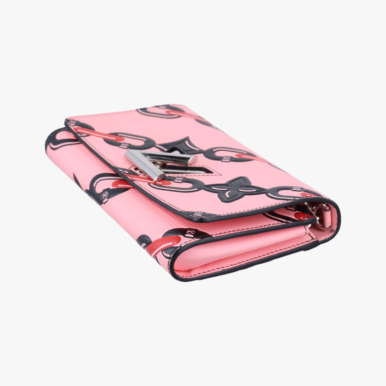 Pre-owned Louis Vuitton Portefeuille Twist Pink x Red x Black Epi M67227 shoulderbag | stylenewstar