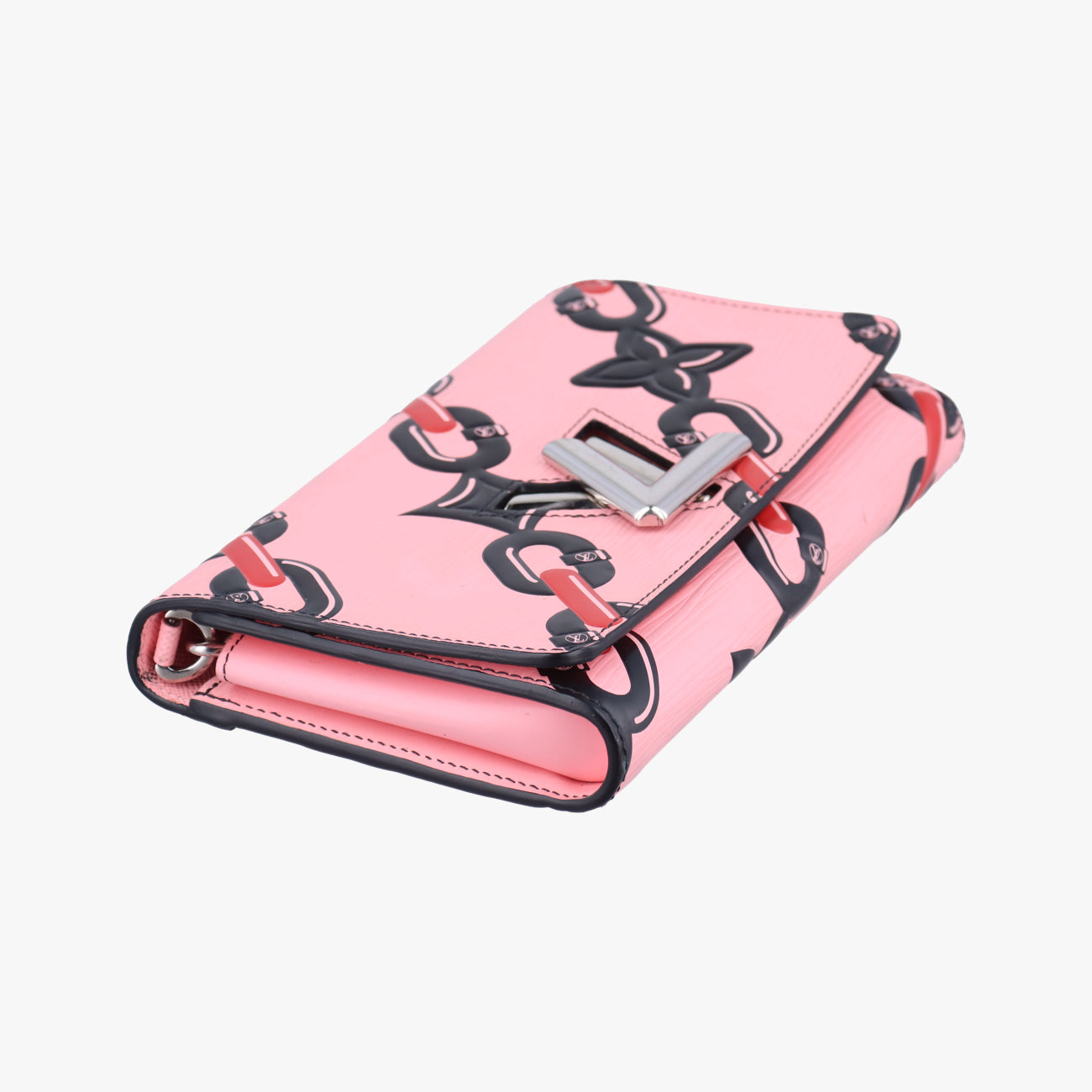 Pre-owned Louis Vuitton Portefeuille Twist Pink x Red x Black Epi M67227 shoulderbag | stylenewstar