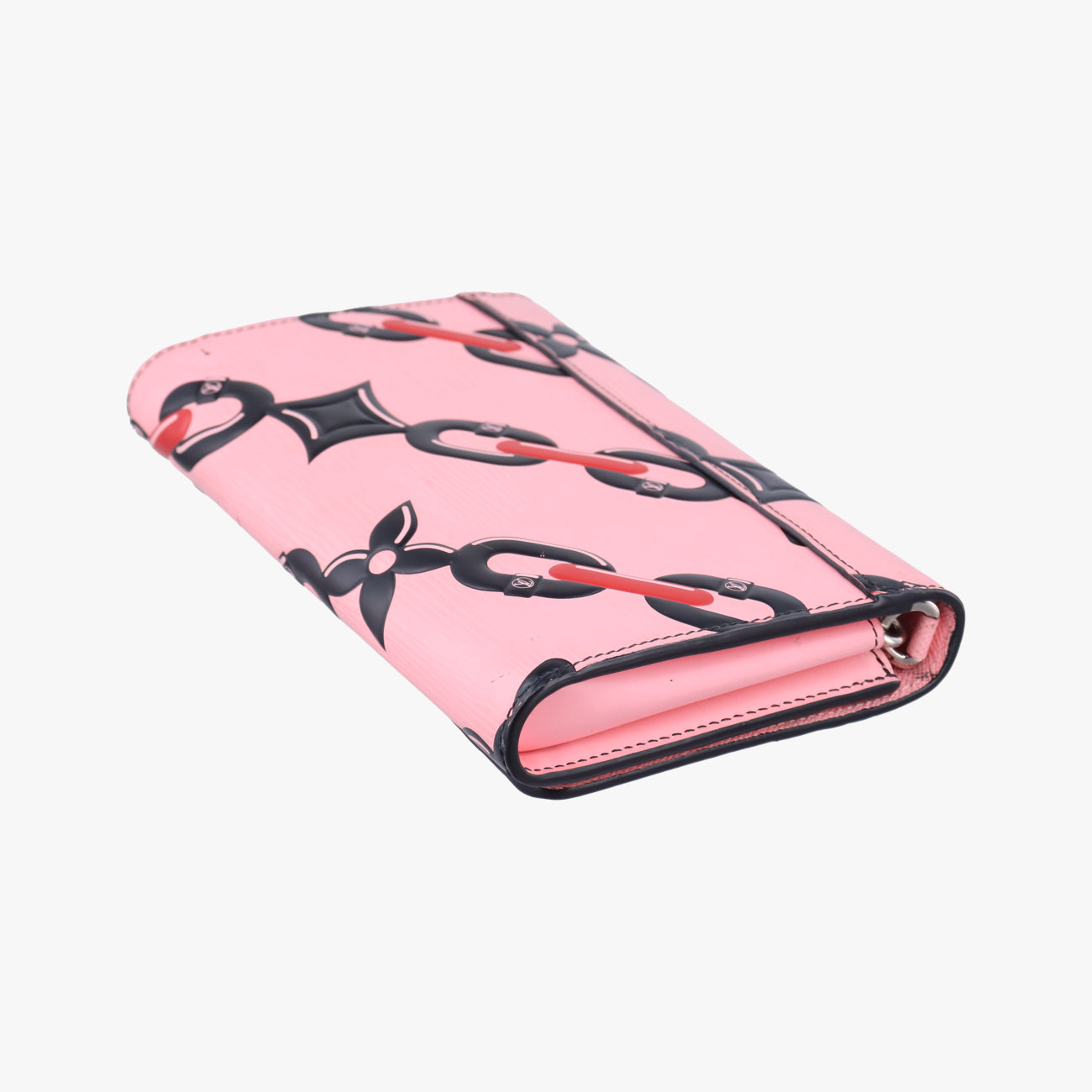 Pre-owned Louis Vuitton Portefeuille Twist Pink x Red x Black Epi M67227 shoulderbag | stylenewstar