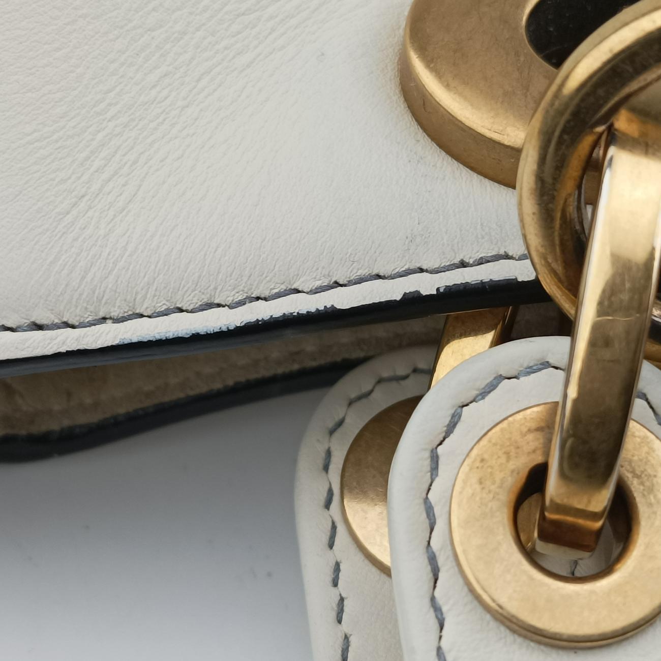 Pre-owned Christian Dior Lady Dior White x Multicolor Leather  shoulderbag | stylenewstar