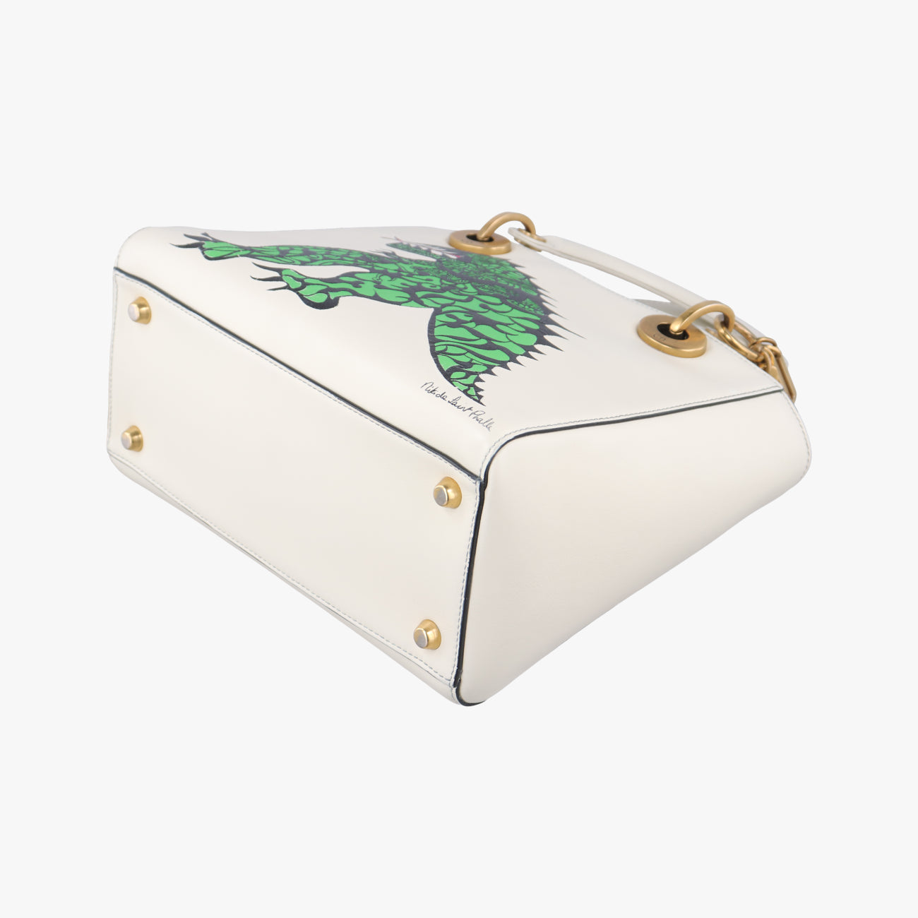 Pre-owned Christian Dior Lady Dior White x Multicolor Leather  shoulderbag | stylenewstar