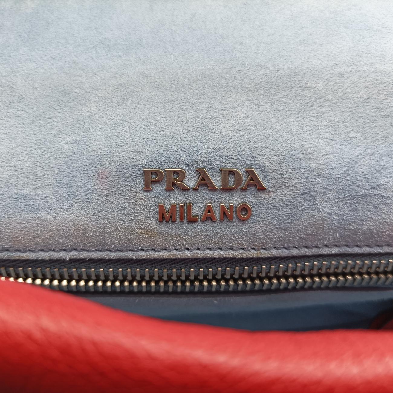 Pre-owned Prada Etiquette Red Leather 1BD082 shoulderbag | stylenewstar