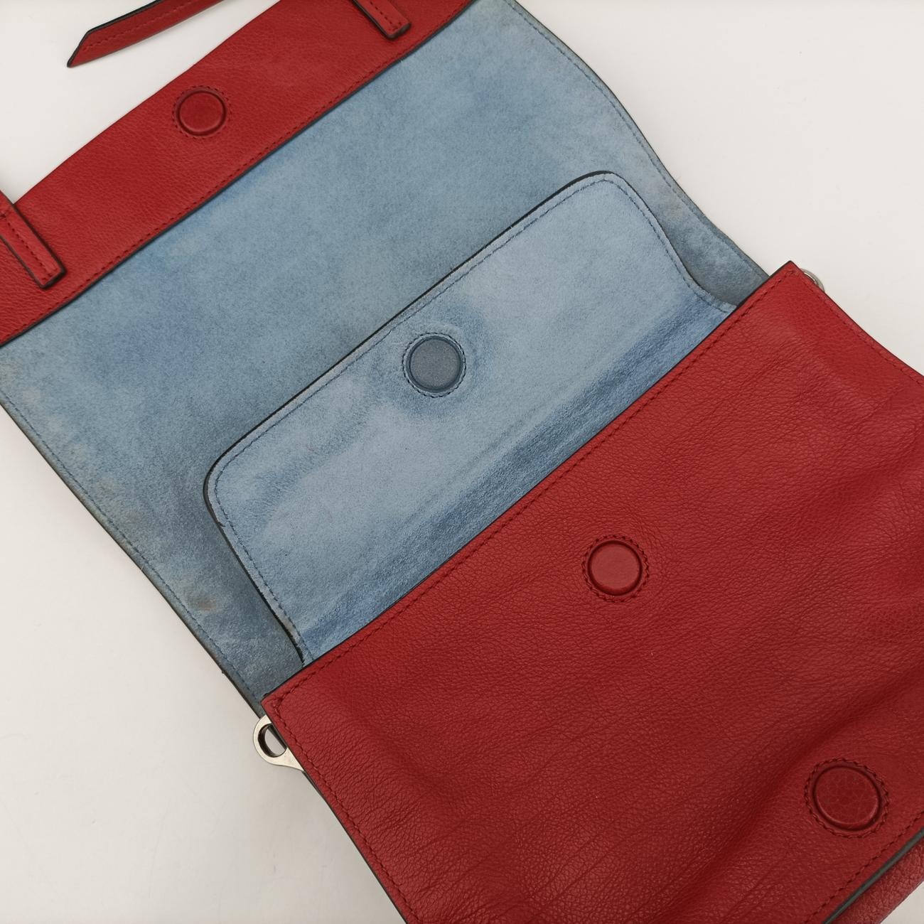 Pre-owned Prada Etiquette Red Leather 1BD082 shoulderbag | stylenewstar