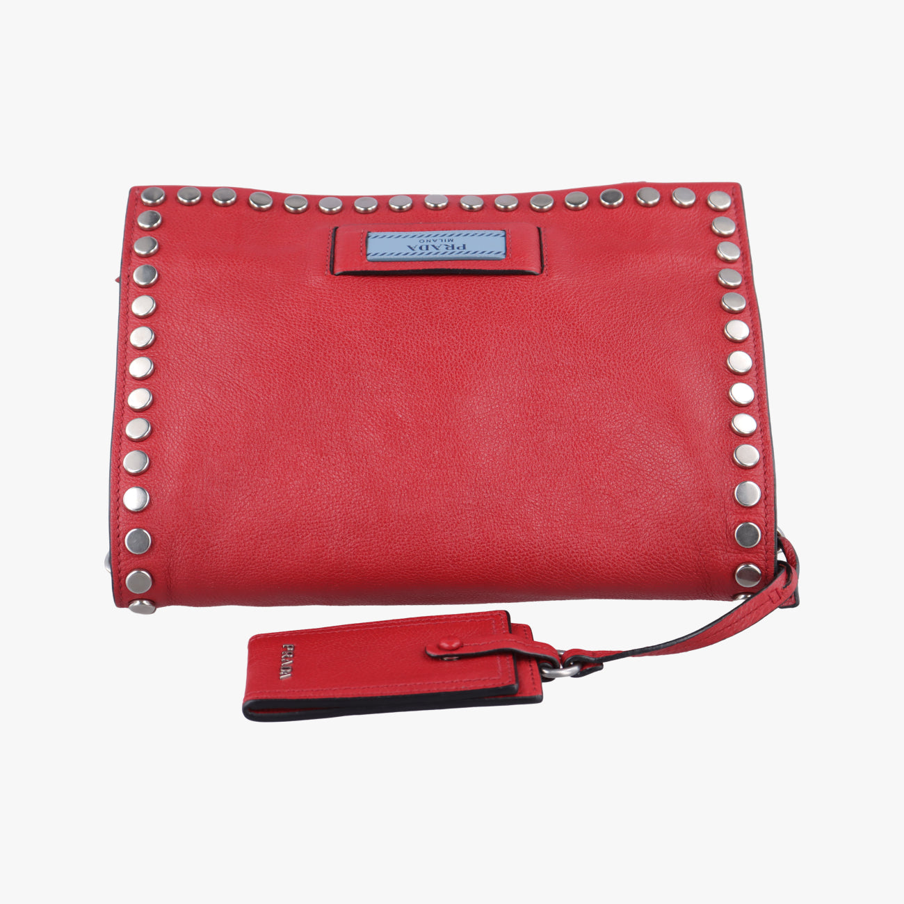 Pre-owned Prada Etiquette Red Leather 1BD082 shoulderbag | stylenewstar