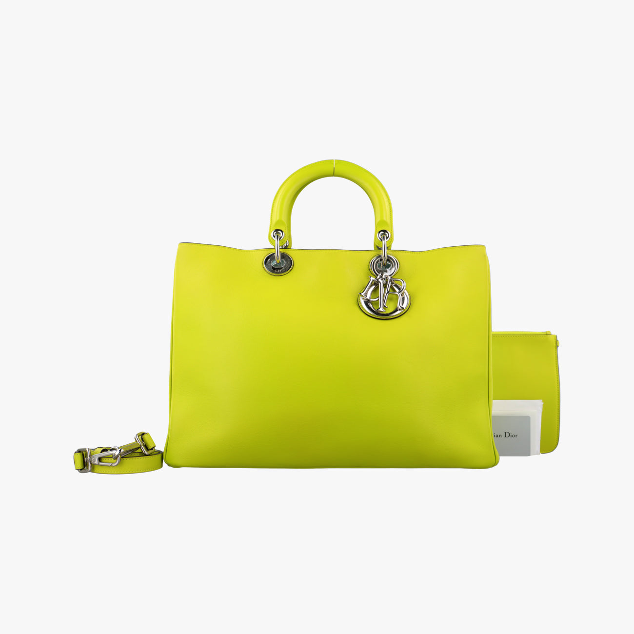 Pre-owned Christian Dior Diorissimo Yellow Leather  shoulderbag | stylenewstar