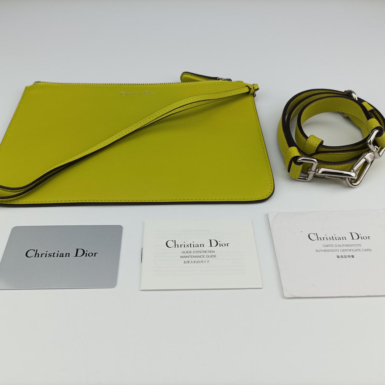 Pre-owned Christian Dior Diorissimo Yellow Leather  shoulderbag | stylenewstar
