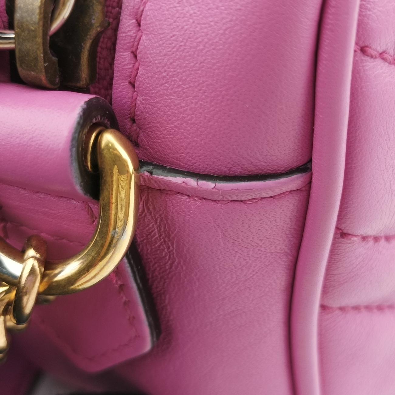 Pre-owned Gucci GG Marmont Pink Leather 448065 shoulderbag | stylenewstar