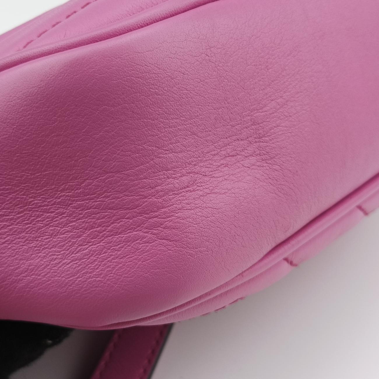 Pre-owned Gucci GG Marmont Pink Leather 448065 shoulderbag | stylenewstar