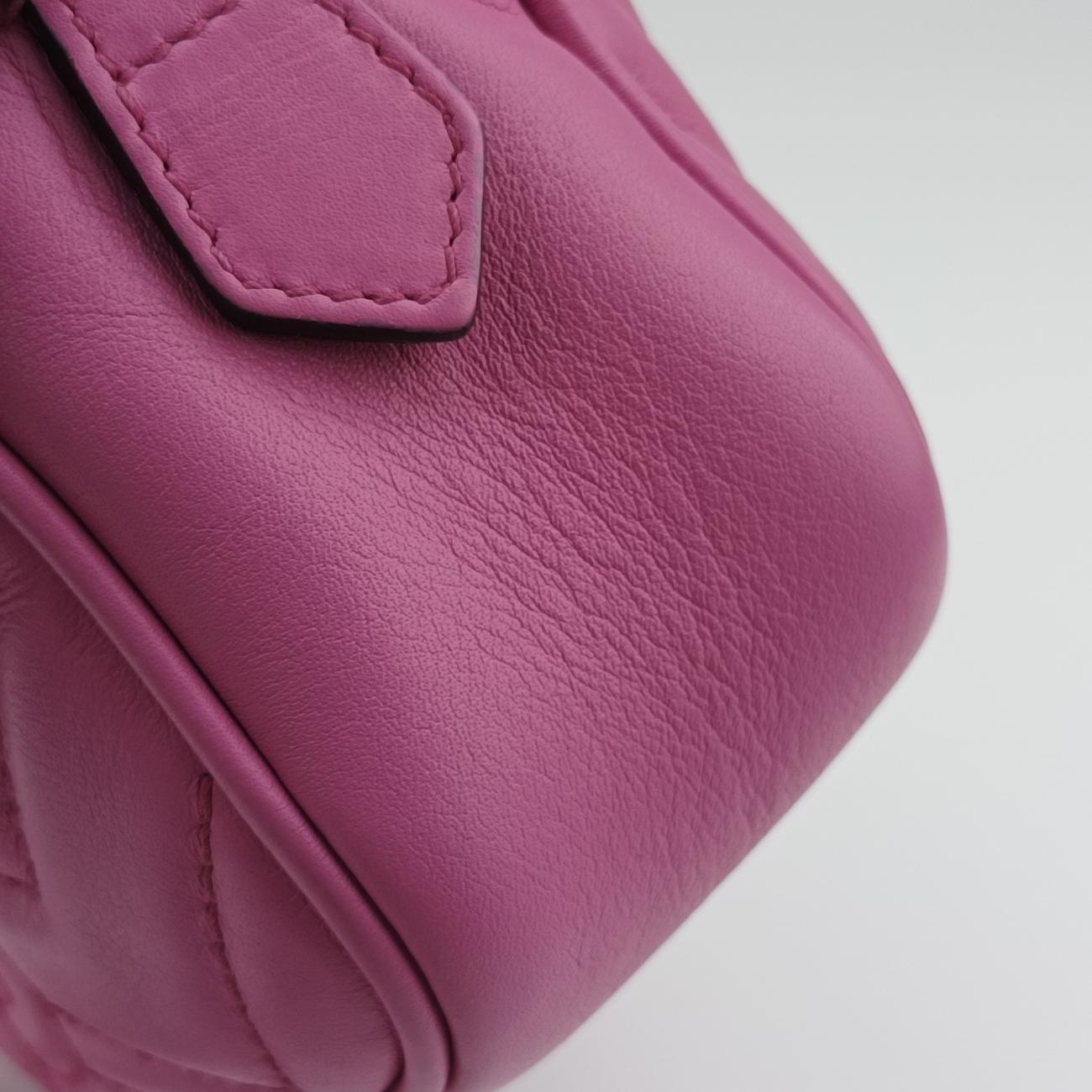 Pre-owned Gucci GG Marmont Pink Leather 448065 shoulderbag | stylenewstar