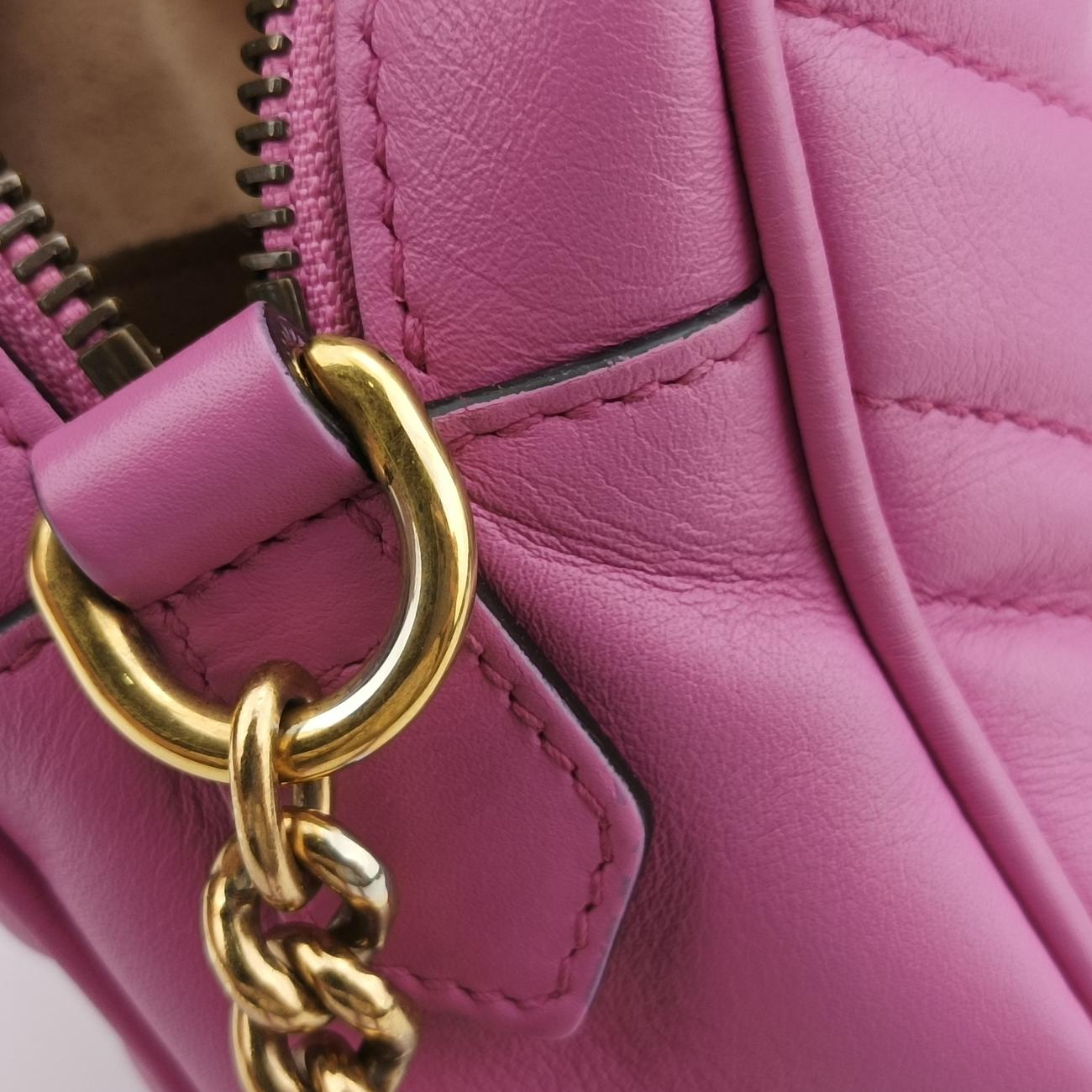 Pre-owned Gucci GG Marmont Pink Leather 448065 shoulderbag | stylenewstar