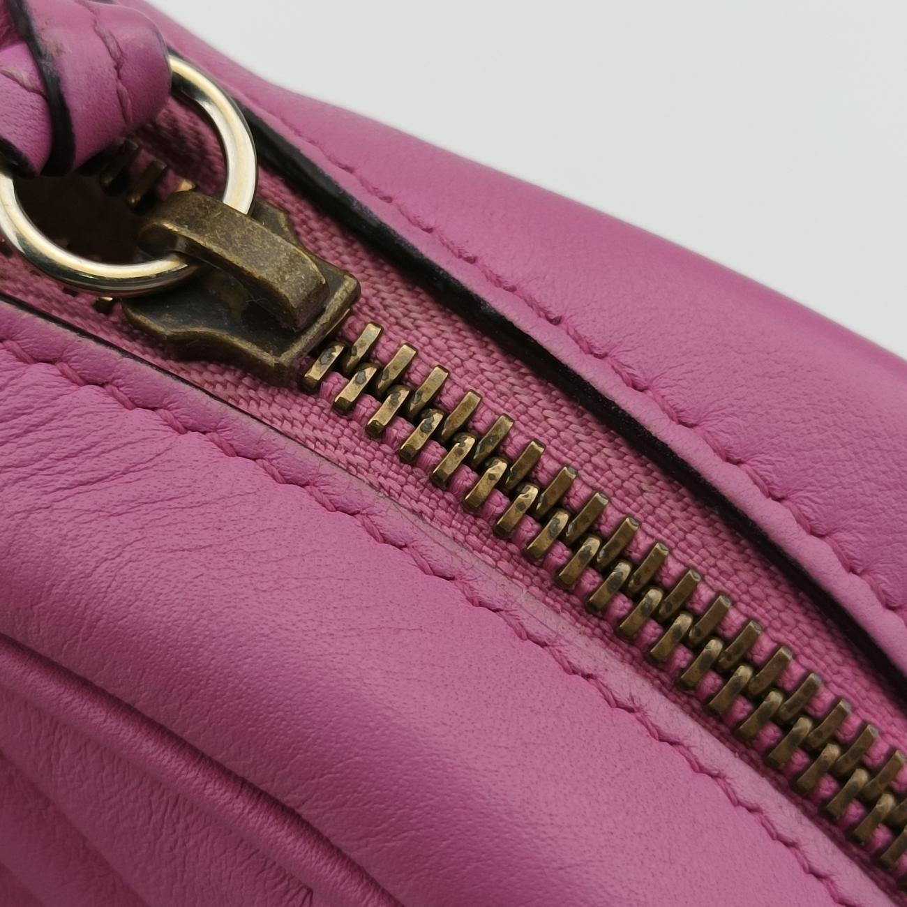 Pre-owned Gucci GG Marmont Pink Leather 448065 shoulderbag | stylenewstar