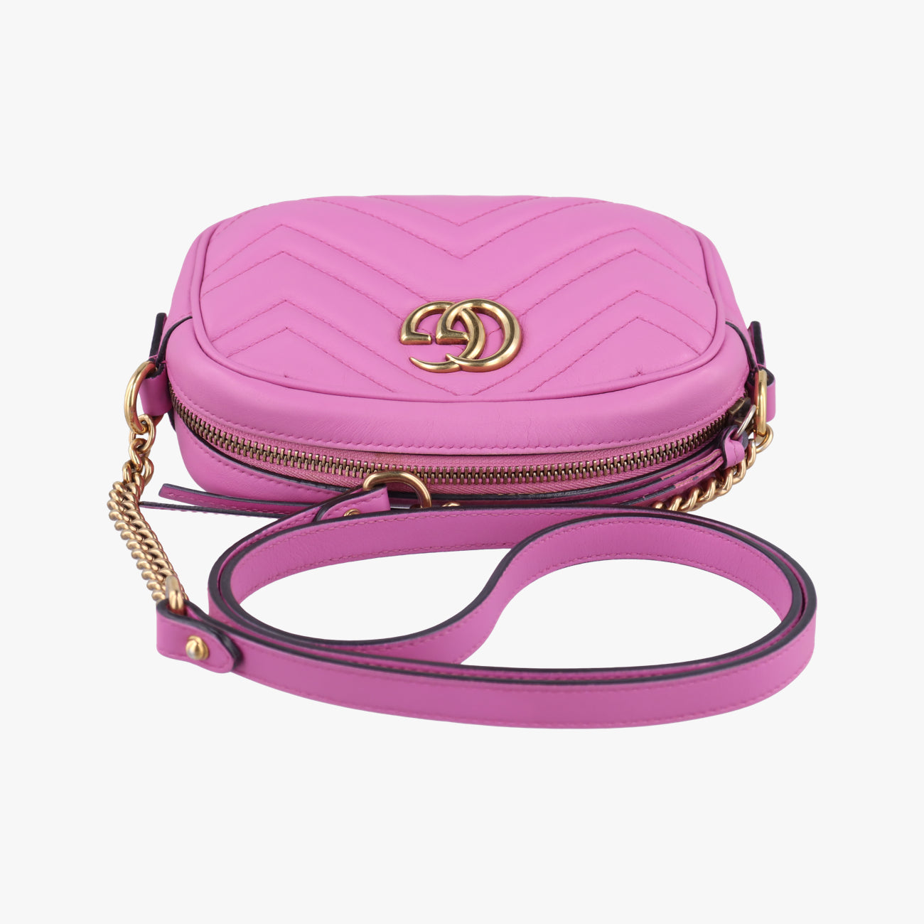Pre-owned Gucci GG Marmont Pink Leather 448065 shoulderbag | stylenewstar