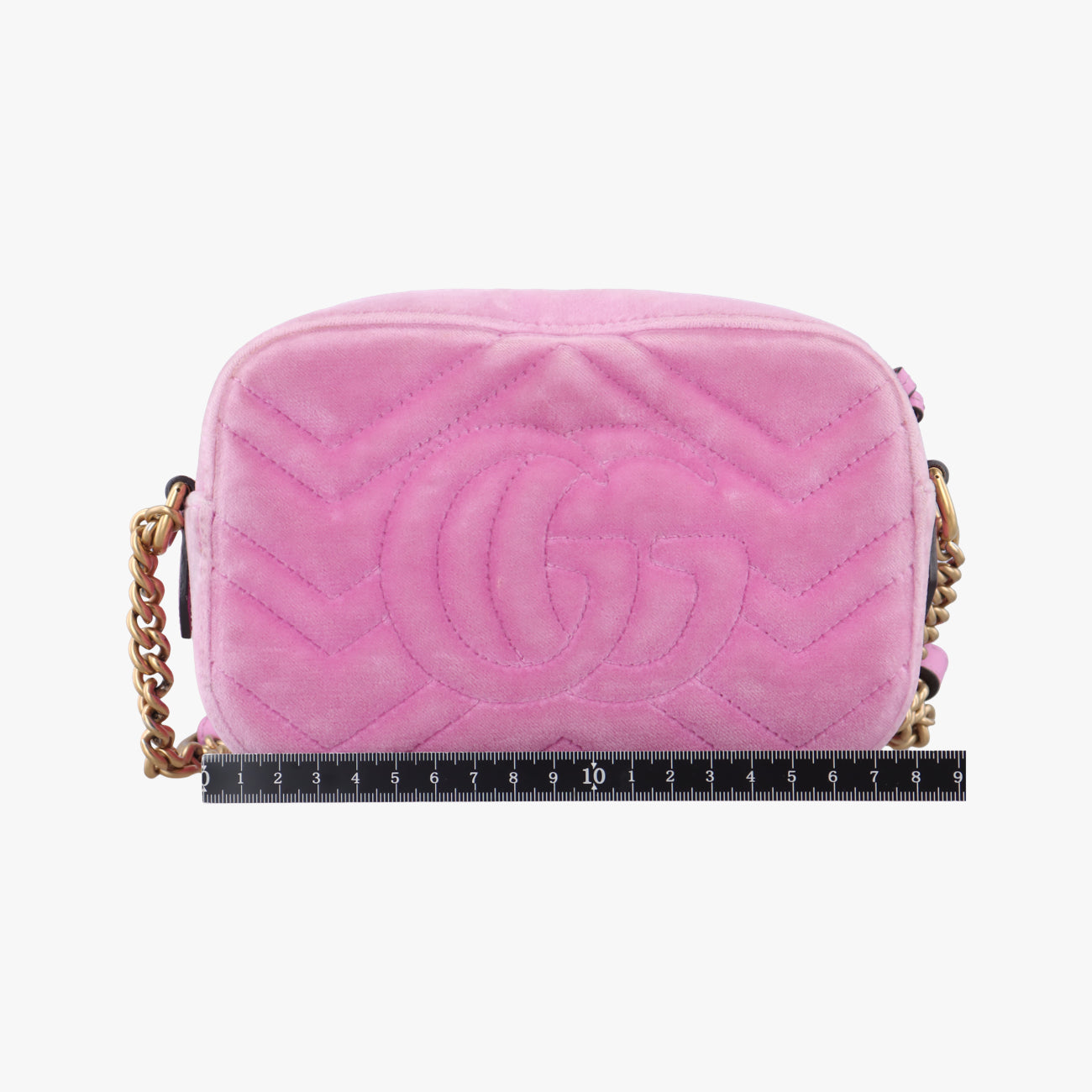Pre-owned Gucci GG Marmont Pink velour 448065 shoulderbag | stylenewstar