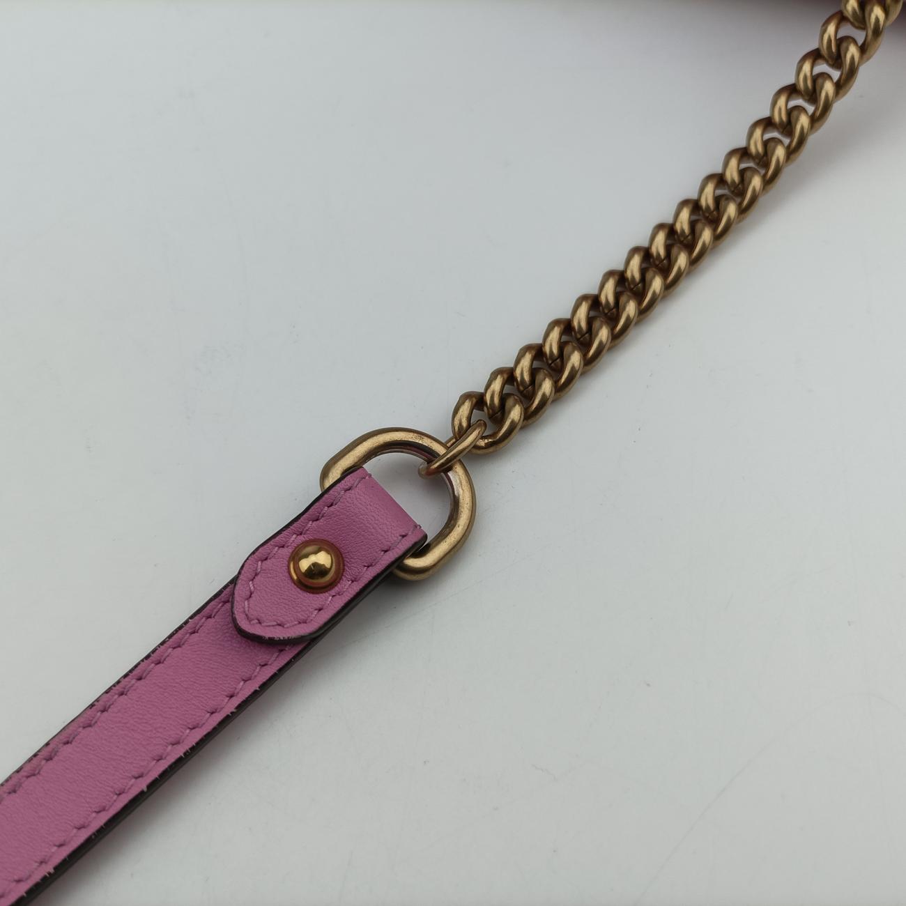 Pre-owned Gucci GG Marmont Pink velour 448065 shoulderbag | stylenewstar